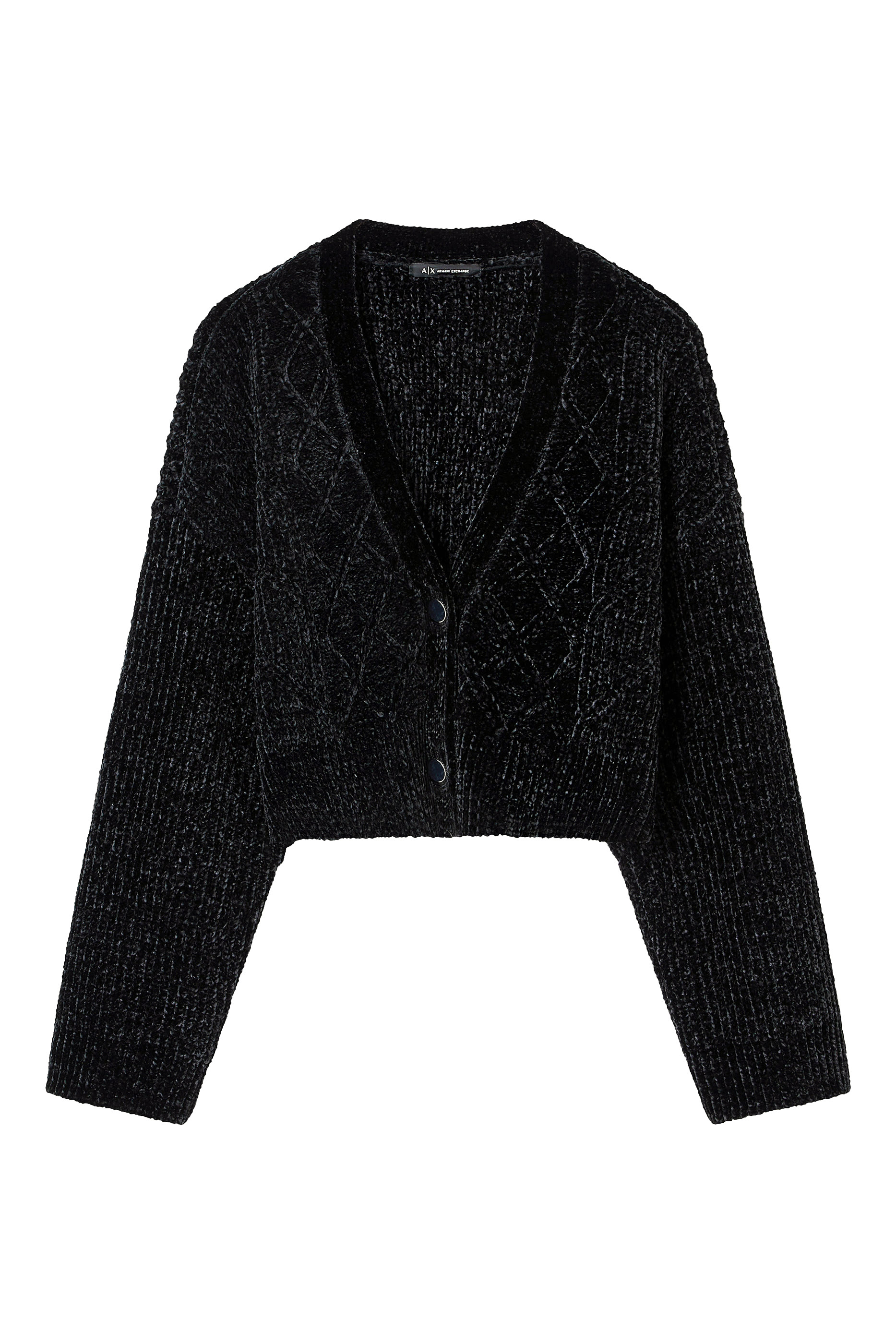 Cropped Ribbed Button Closure Cardigan