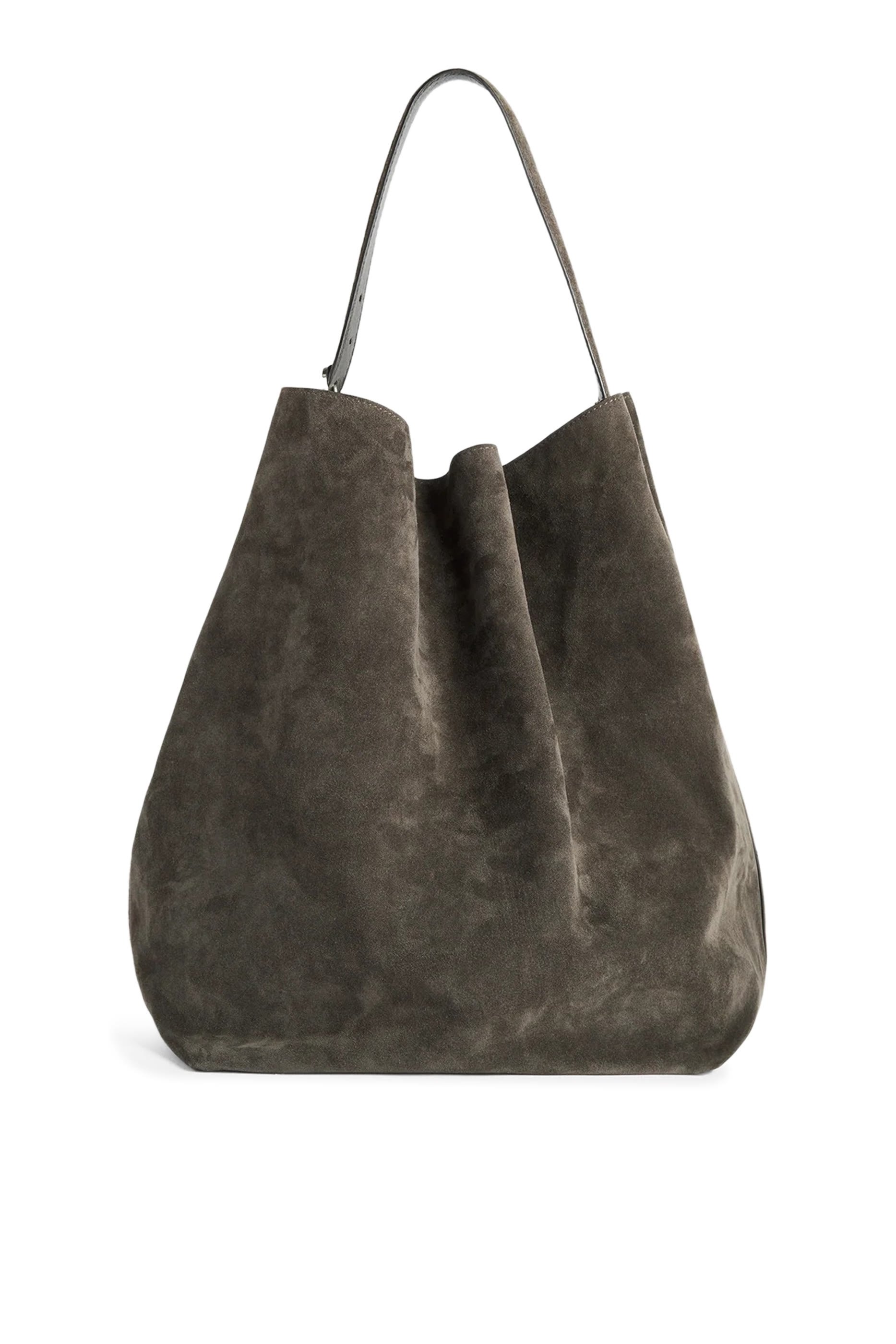 Belted Suede Tote Bag