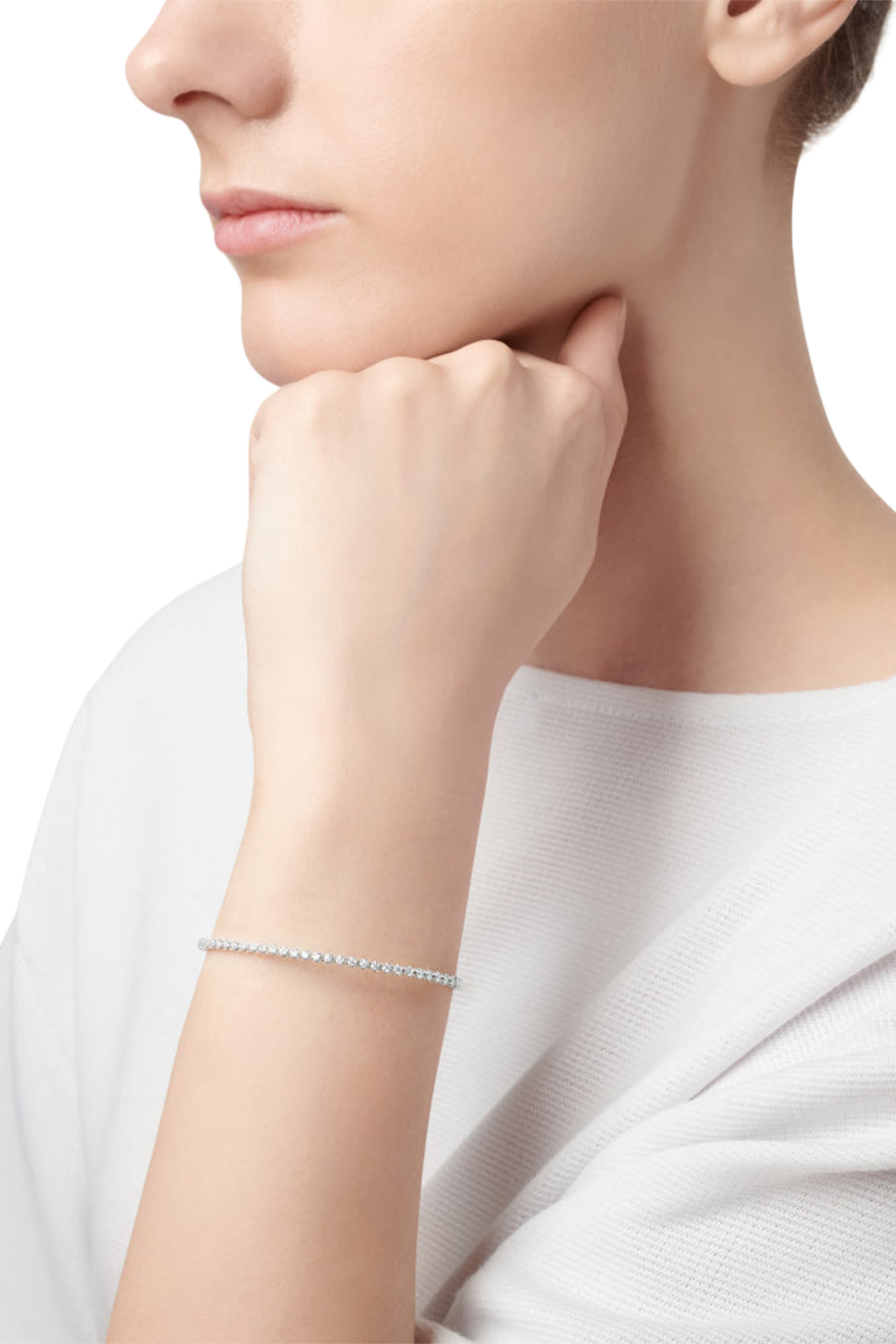 Barq White Gold Diamond Bangle, 18K White Gold & Diamonds