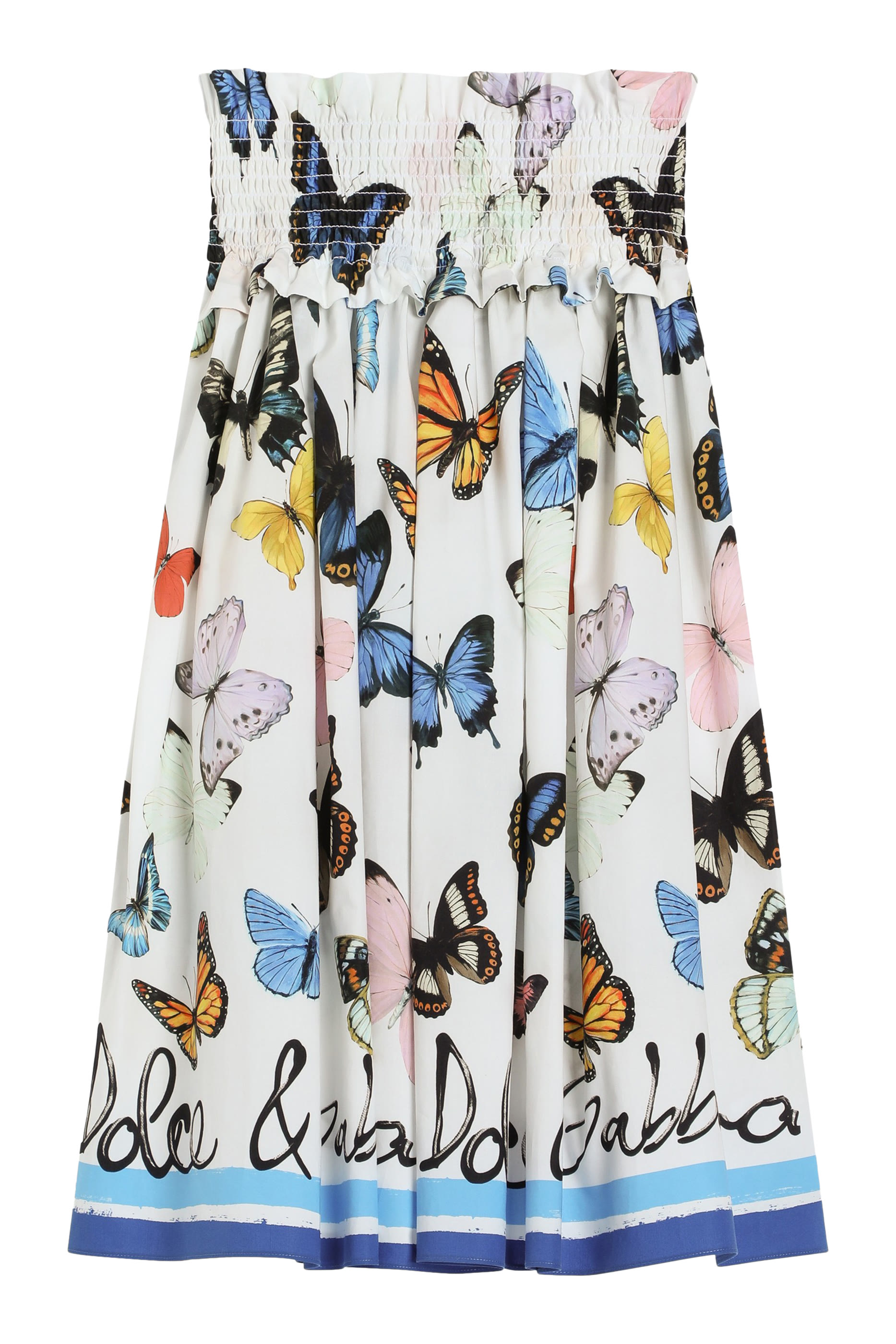 Kids All-Over Butterfly Print Midi Skirt