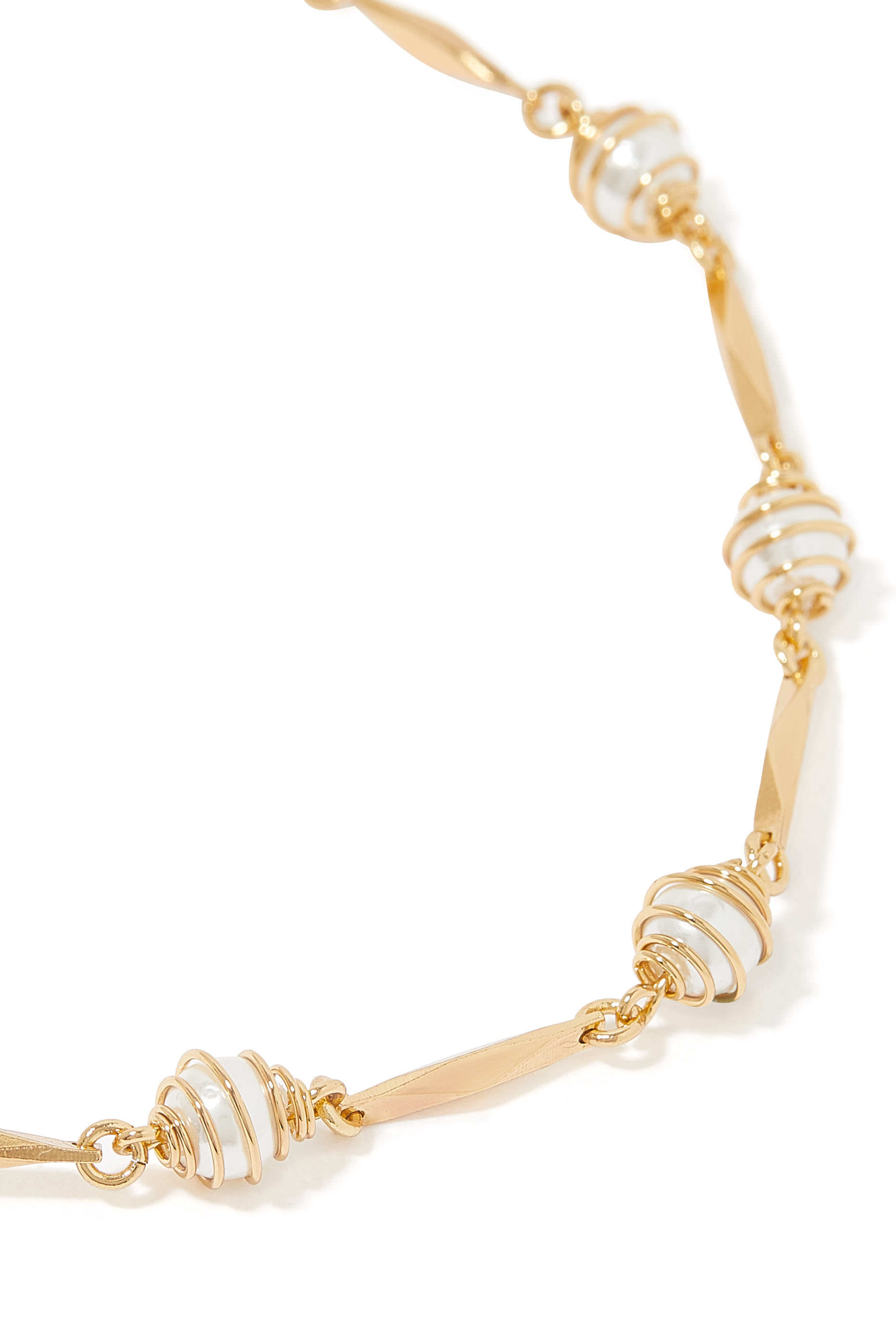Perla Chain Necklace, Gold-Plated Metal & Pearls