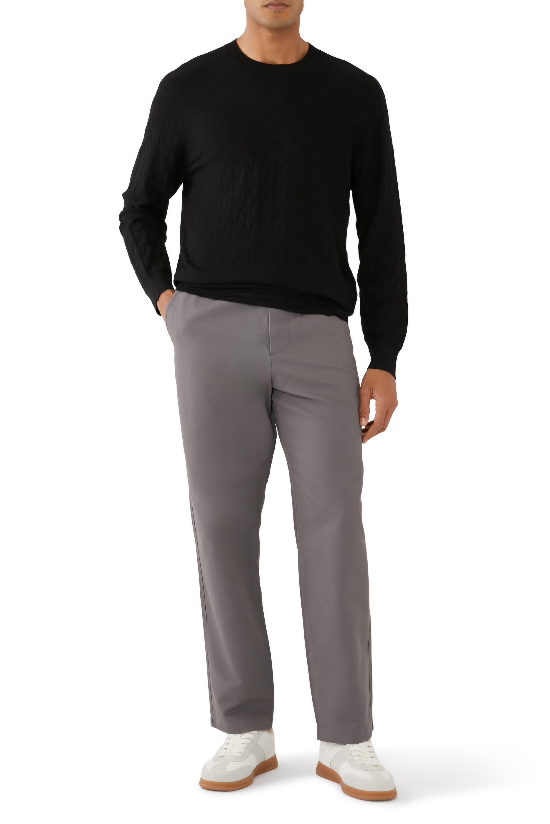 Grid AX Logo Formal Pants