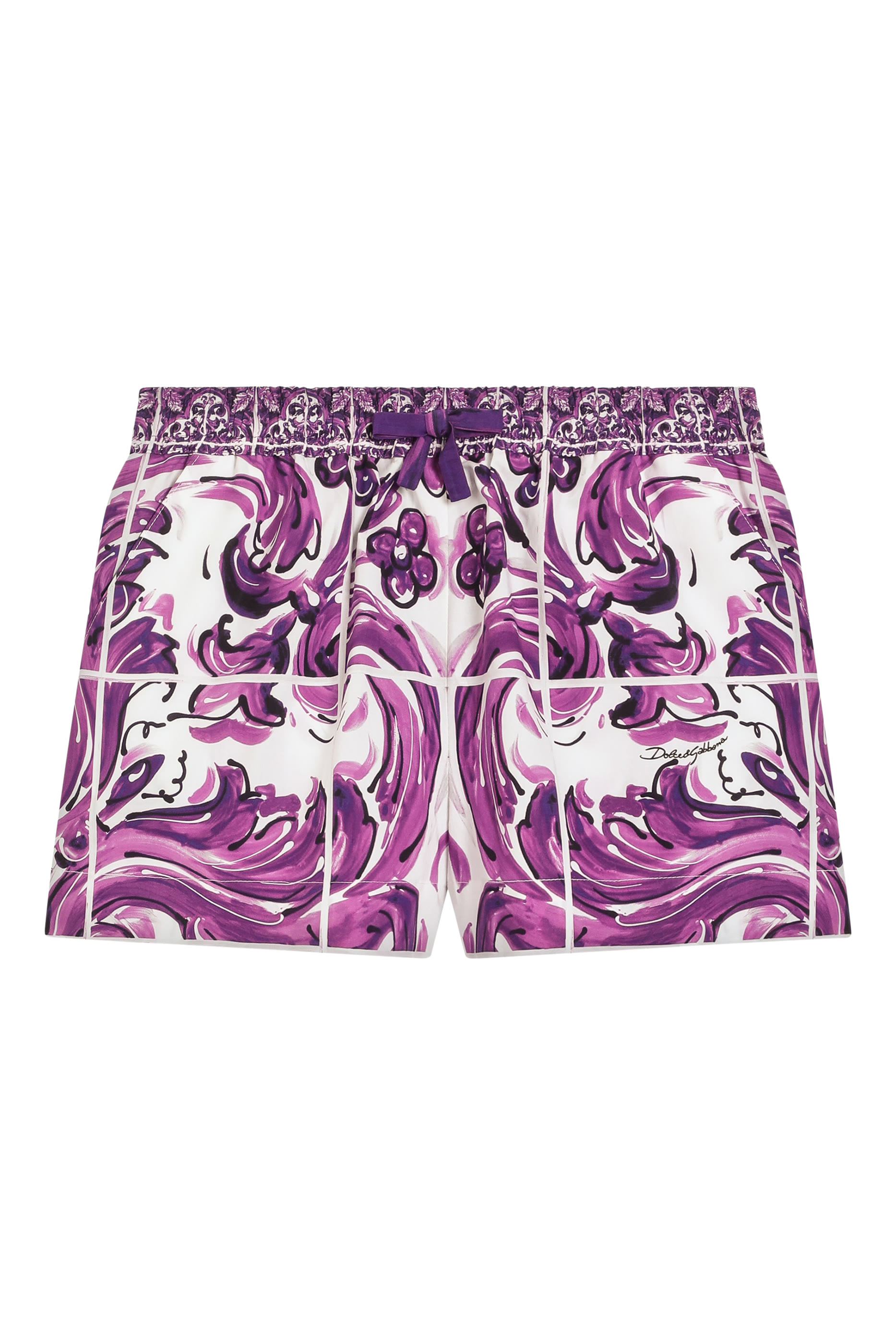 Kids Majolica-Print Poplin Shorts