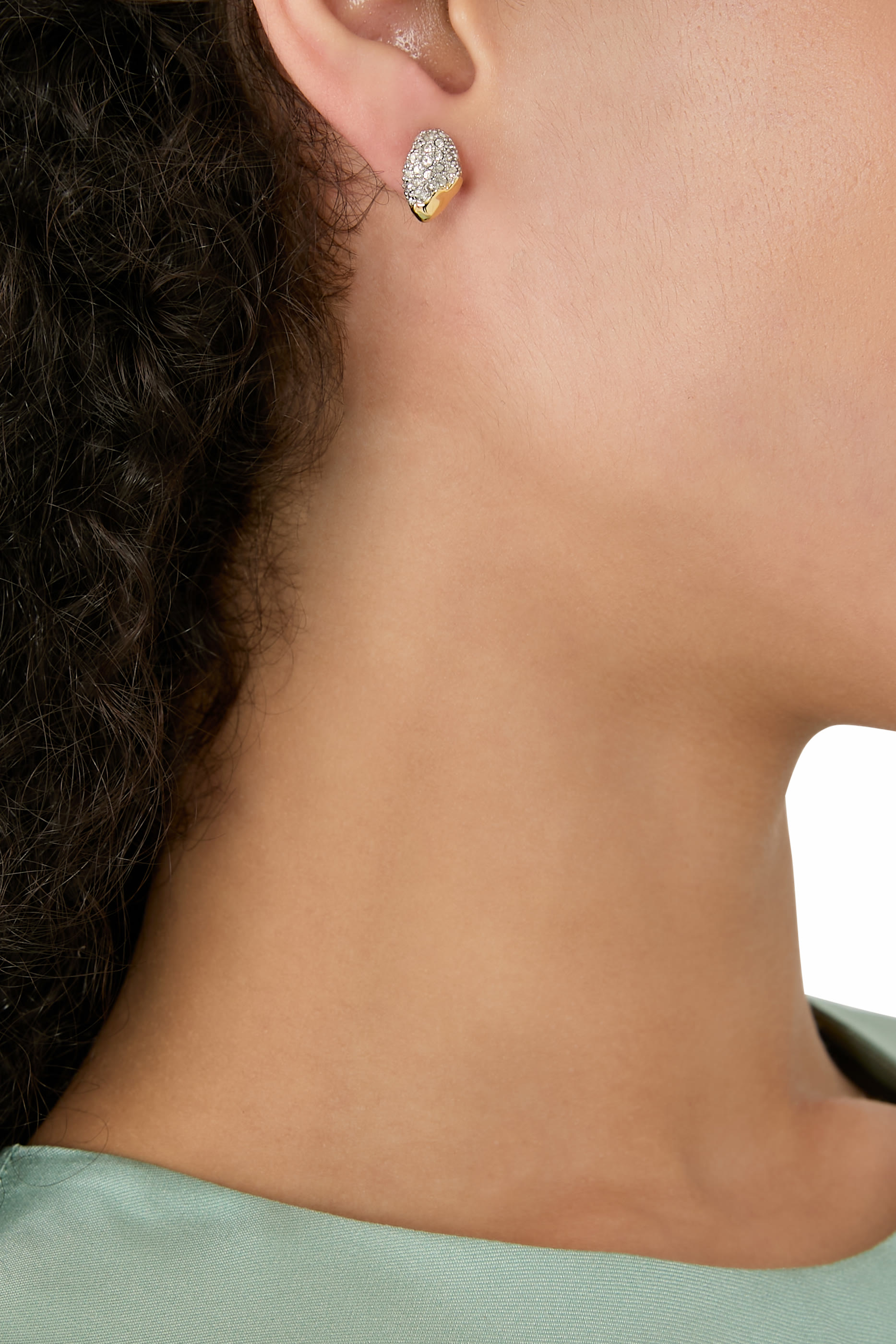 Solanales Crystal Tiny Pebble Stud Earrings