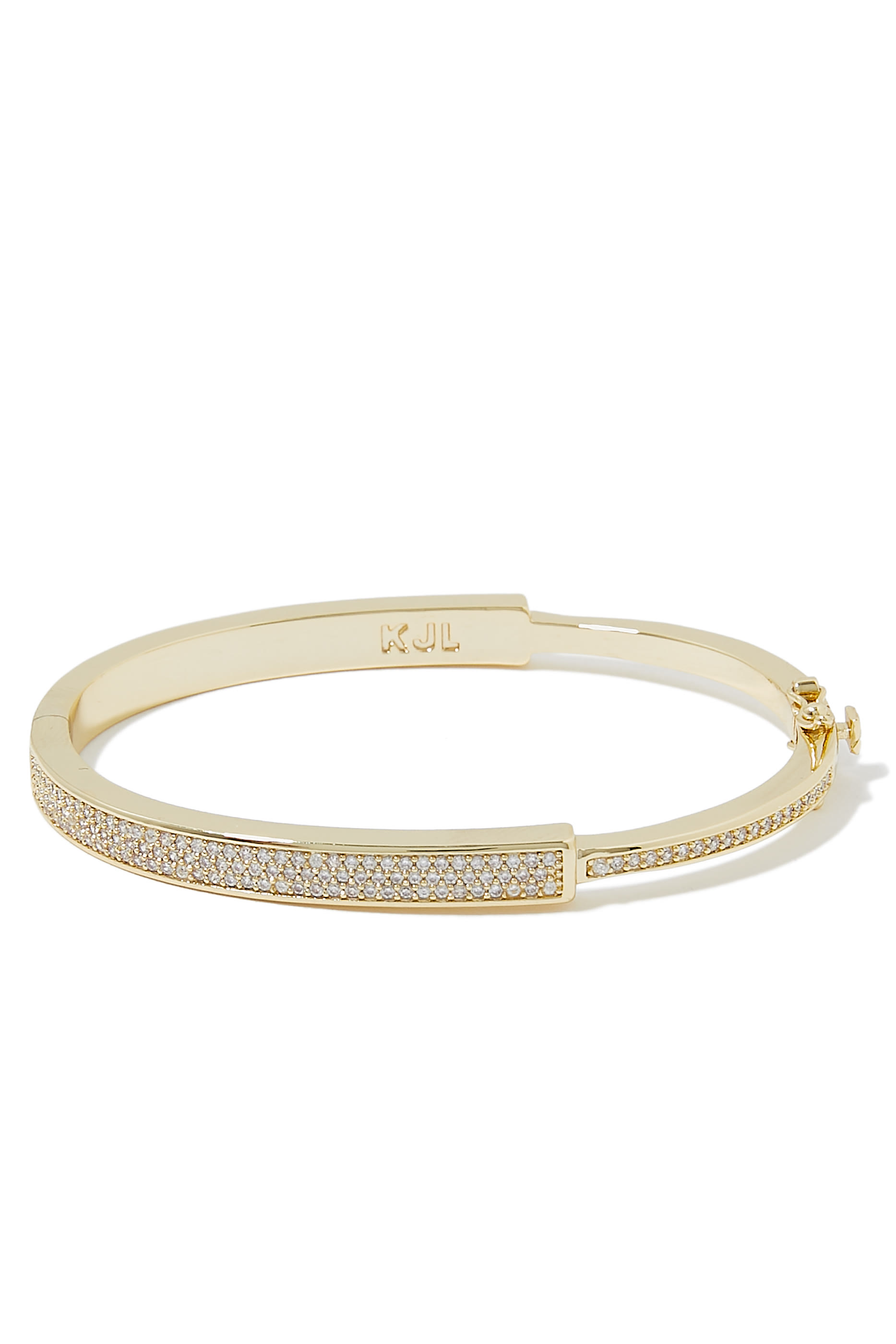 Pave CZ Hinged Bangle