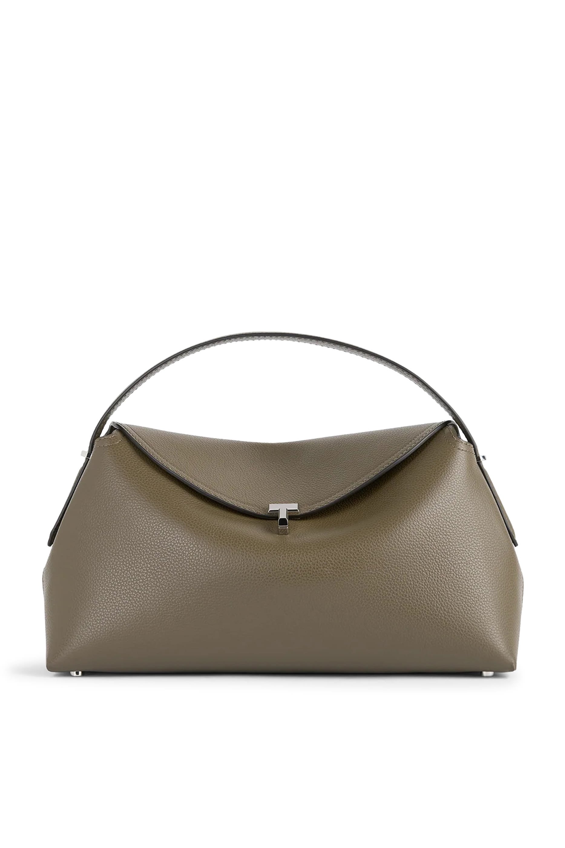 T-Lock Grained Leather Top-Handle Bag