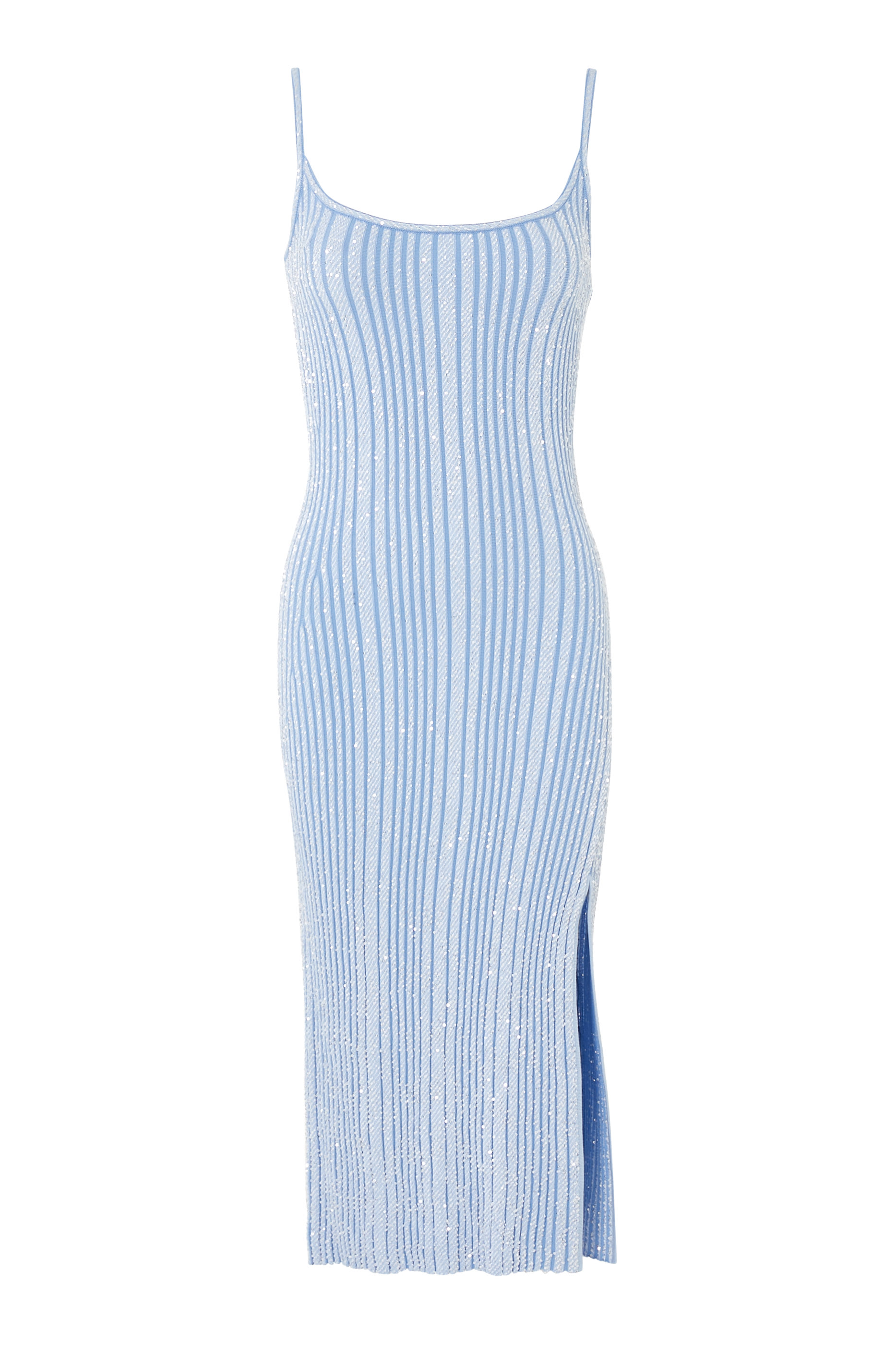 Partialized Knit Sequinned Sleeveless Maxi Dress