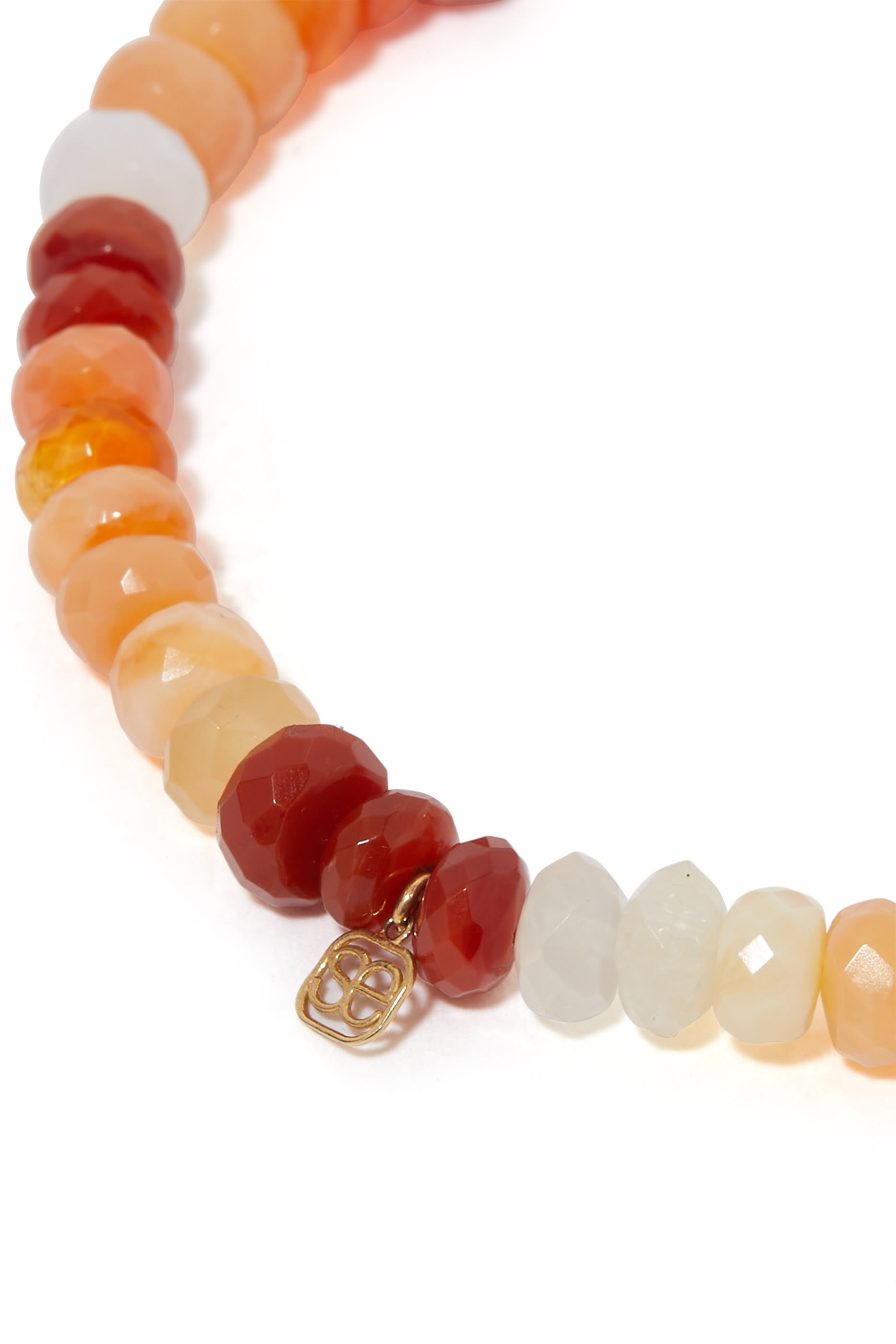 Evil Eye Charm Bracelet, Fire Opal Beads with 14K Yellow Gold & Diamonds