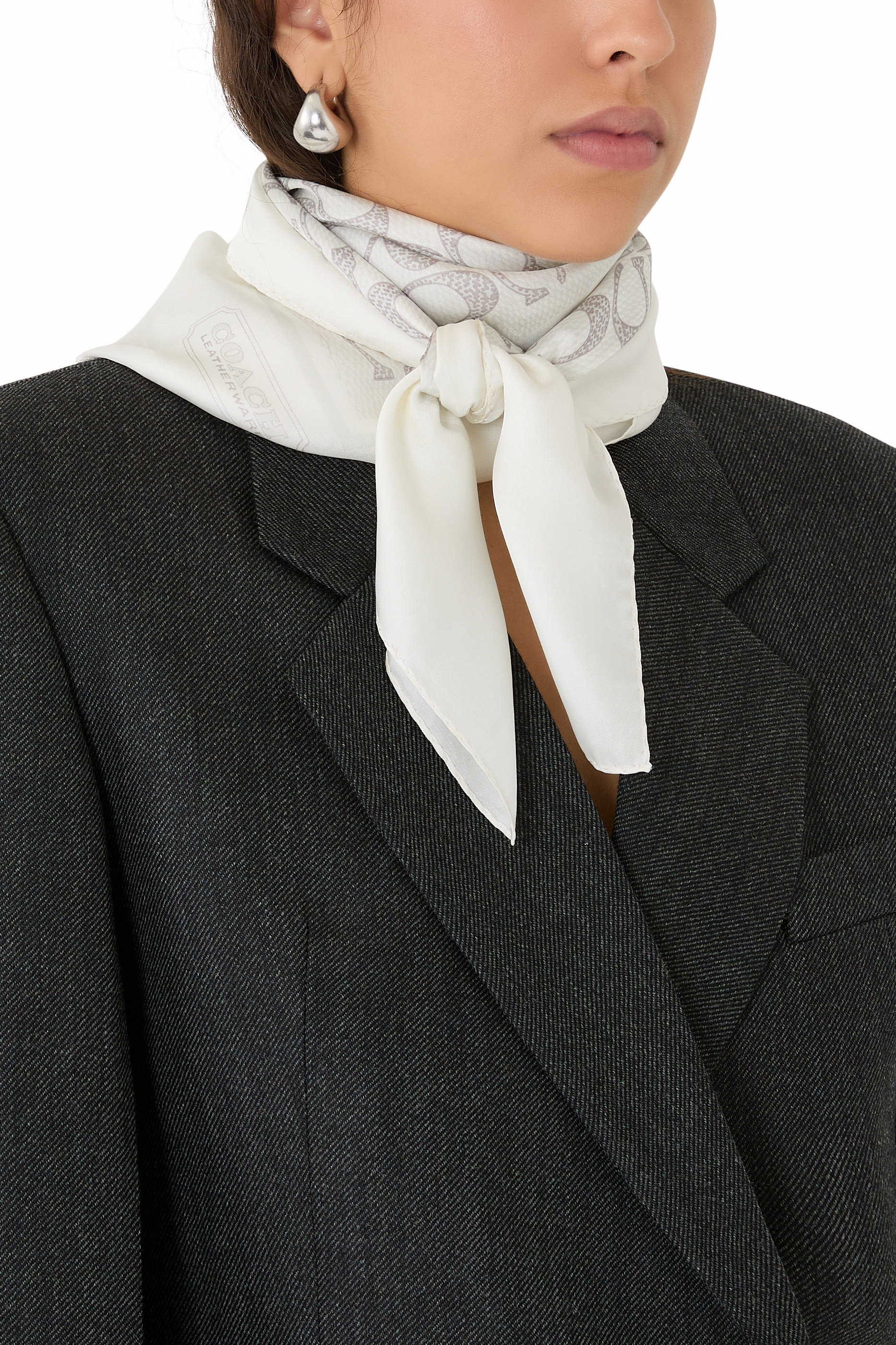  Vintage Signature Print Silk Square Scarf 