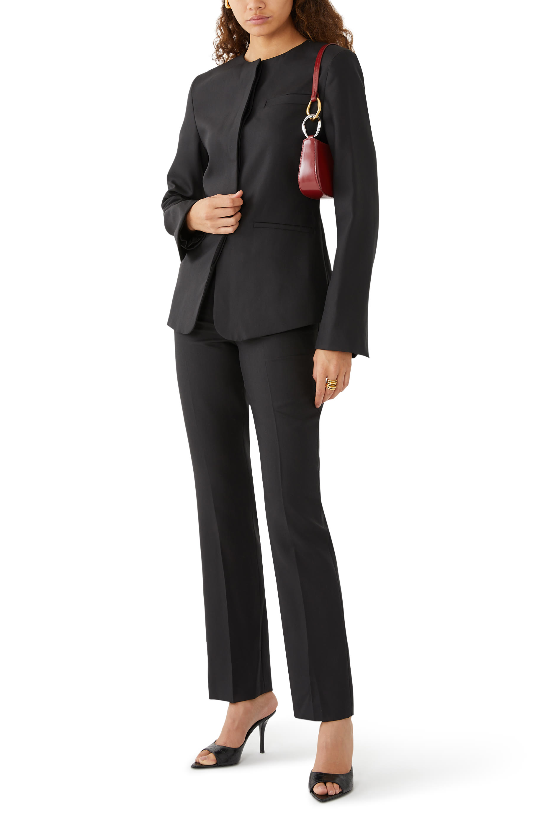 Kallisto High-Rise Wool Straight Pants