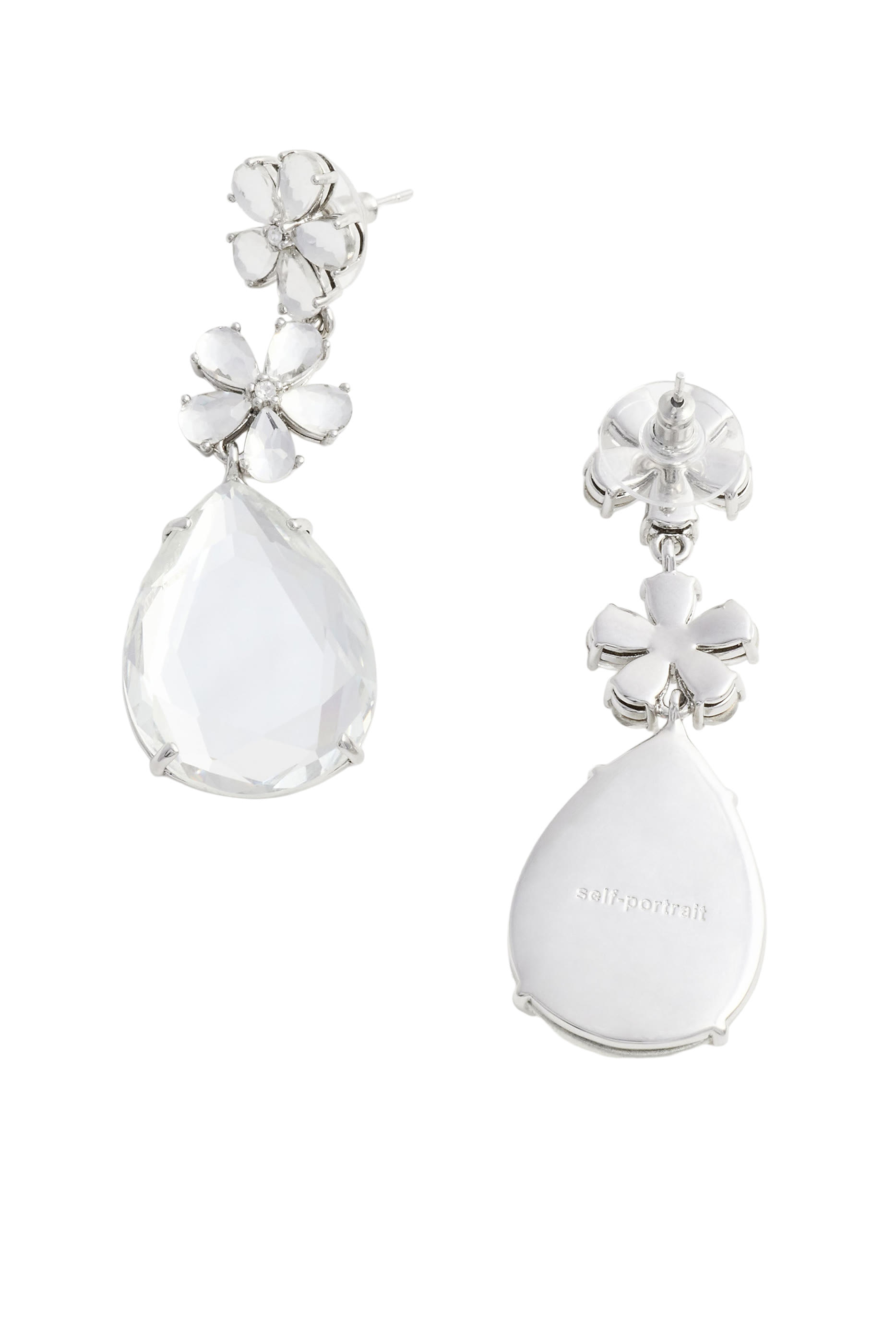 Crystal Flower Tiered Earrings 