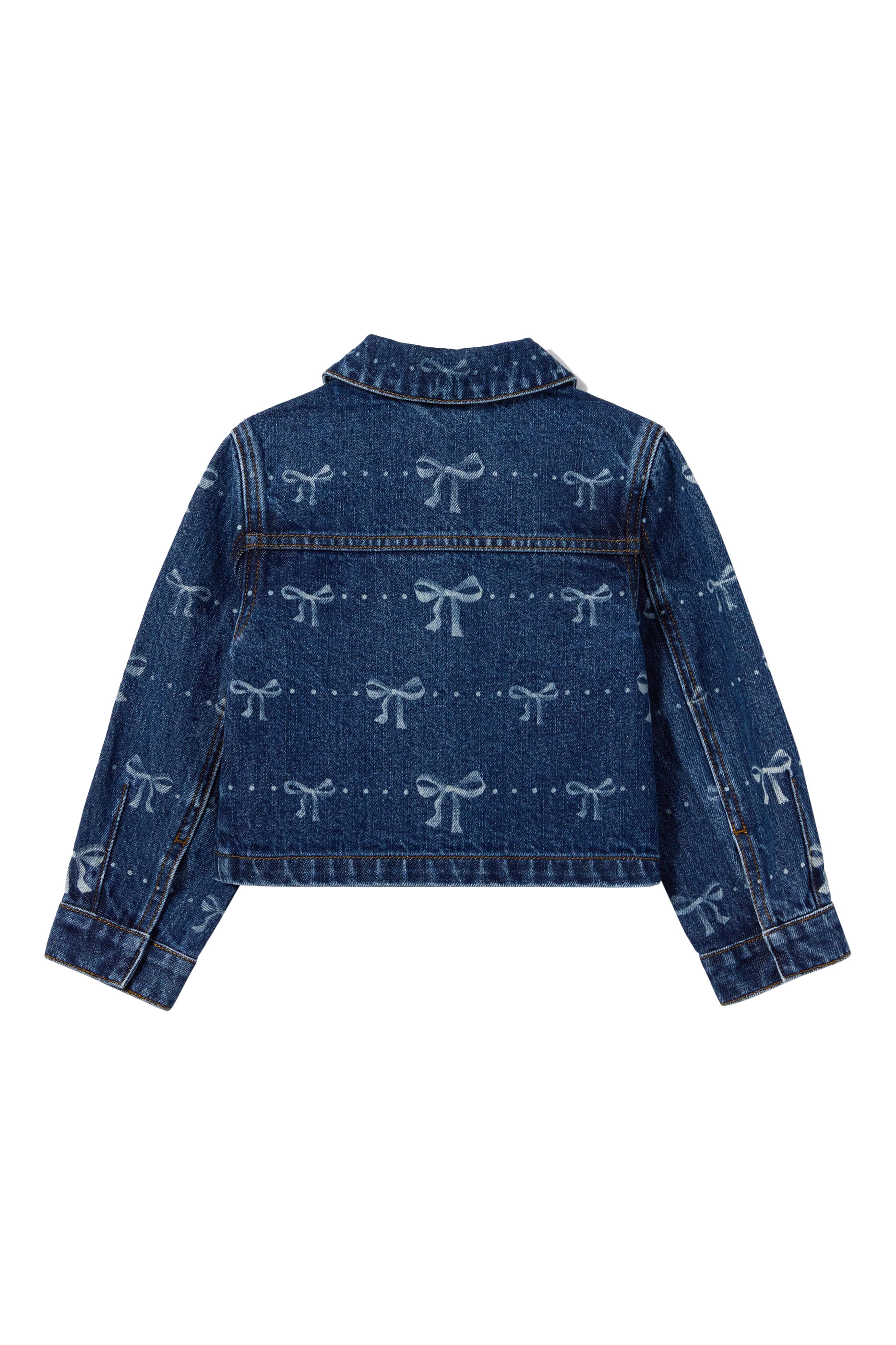 Kids Denim Bow Print Jacket