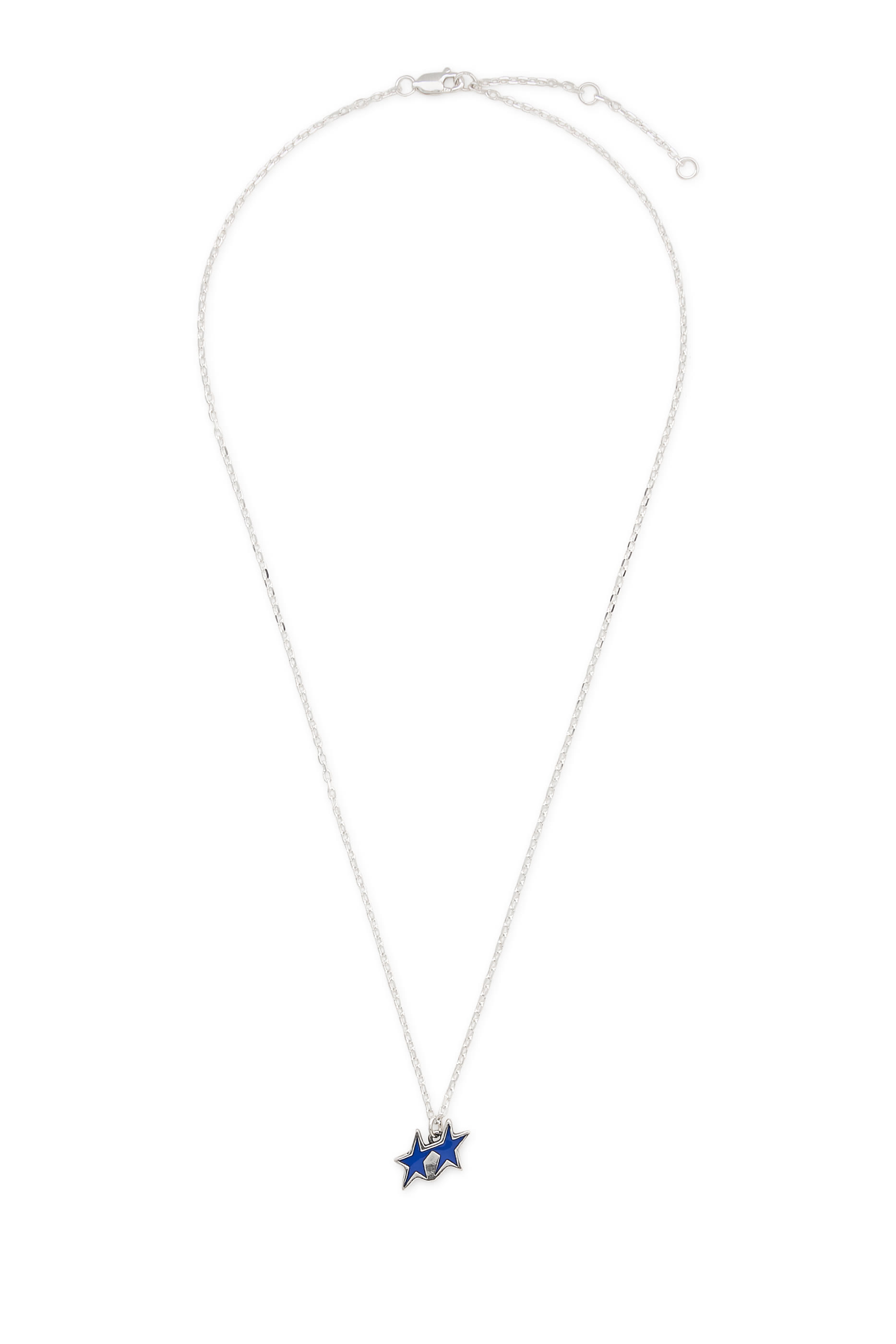 Tilted Enameled Necklace, 925 Sterling Silver