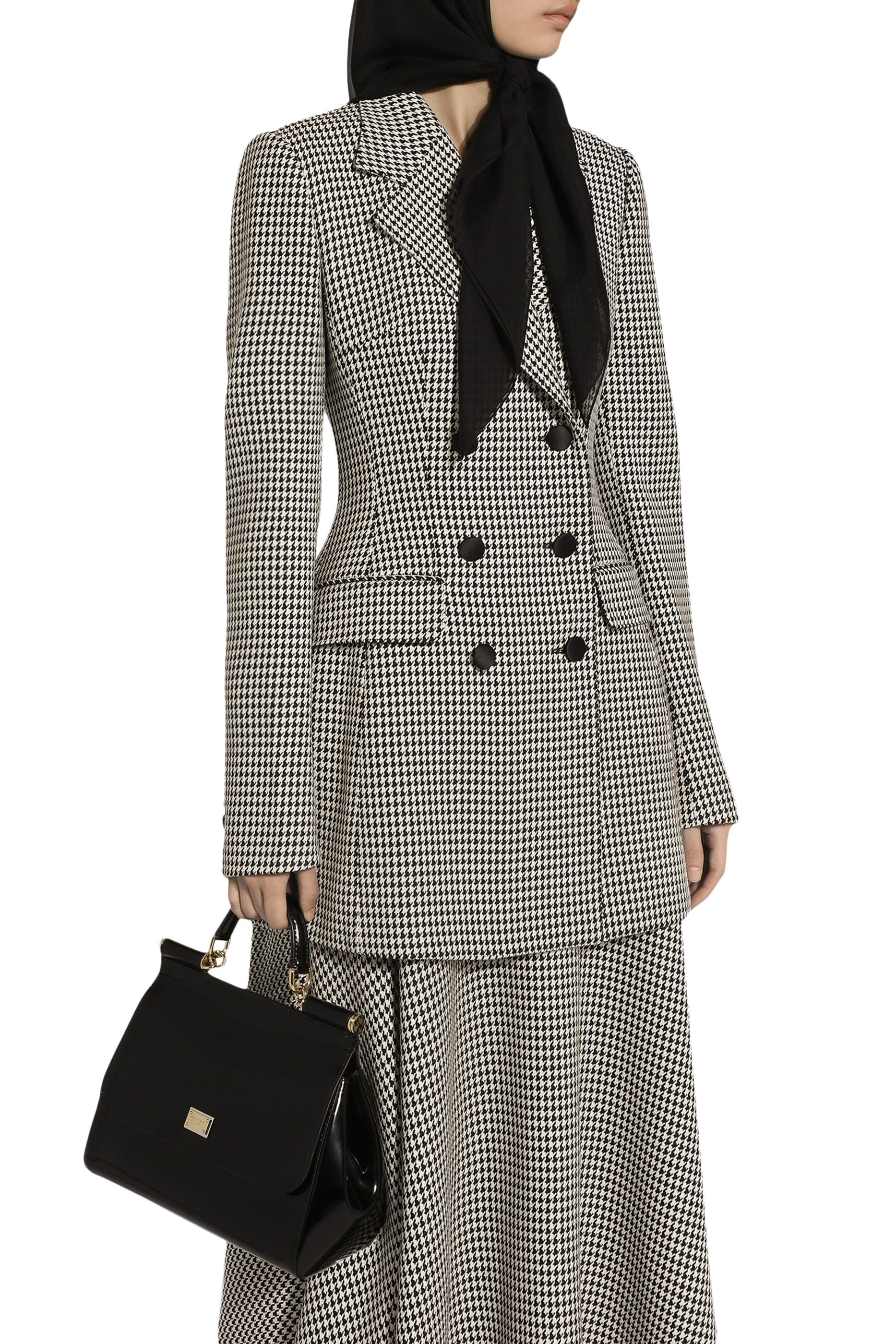 Double-Breasted Houndstooth Jacket