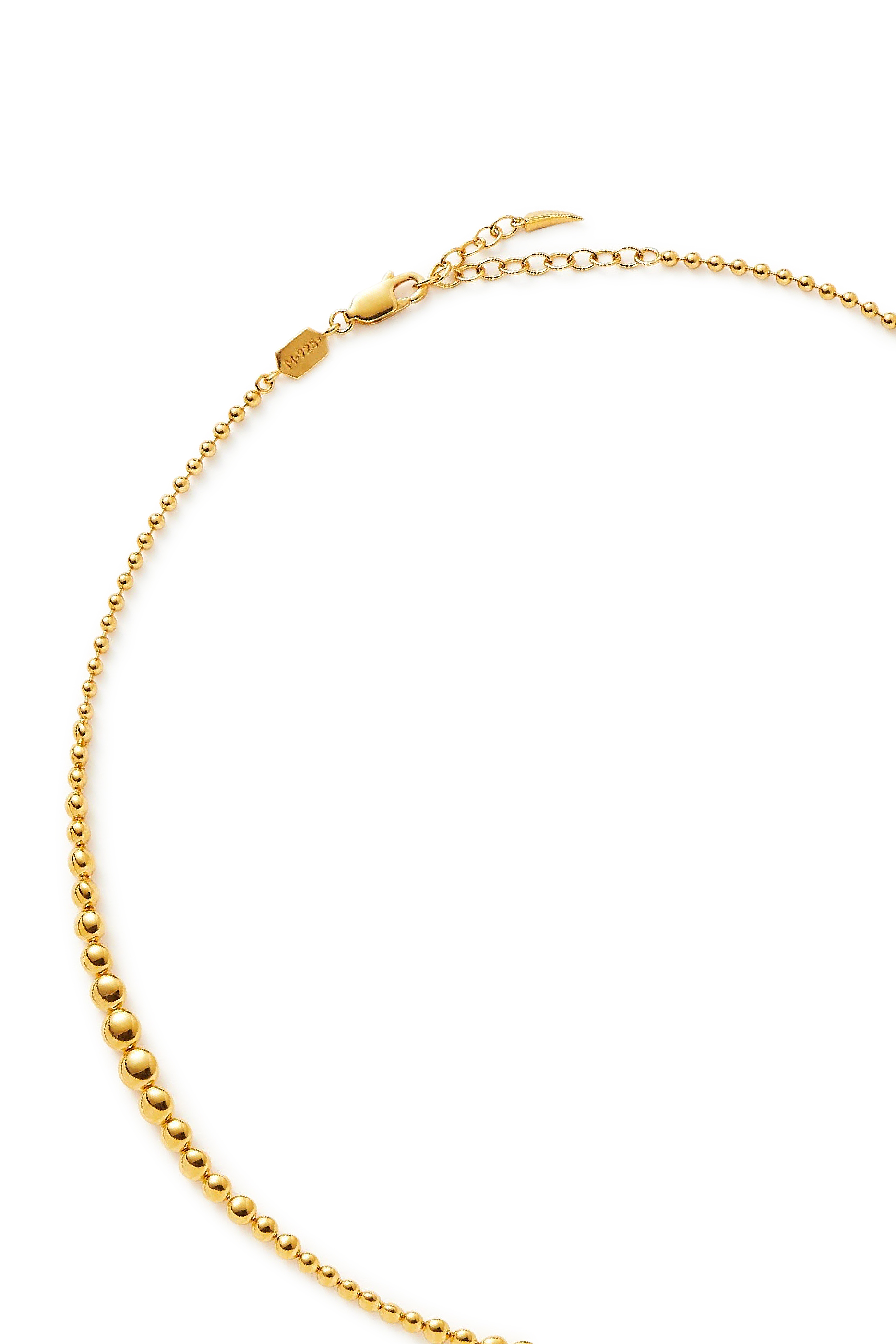 Articulated Reversible Beaded Stone Choker, 18k Gold-Plated Sterling Silver