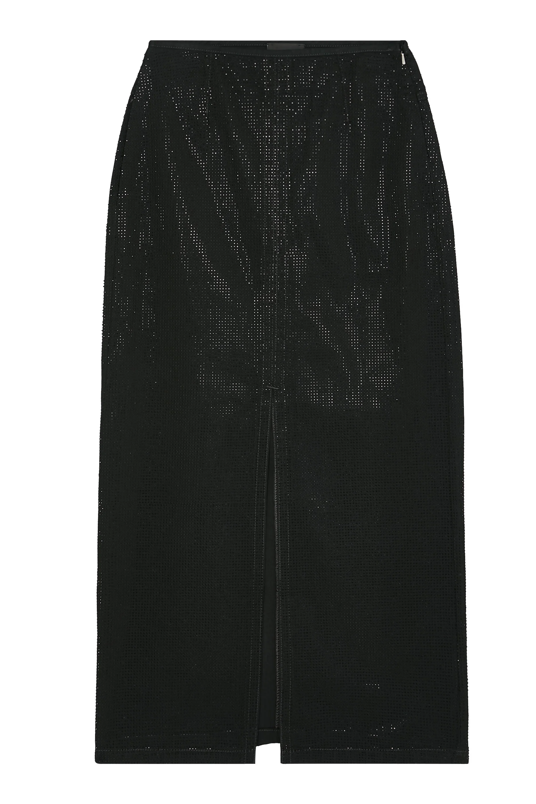 Long Drill Skirt with All-Over Micro Studs 