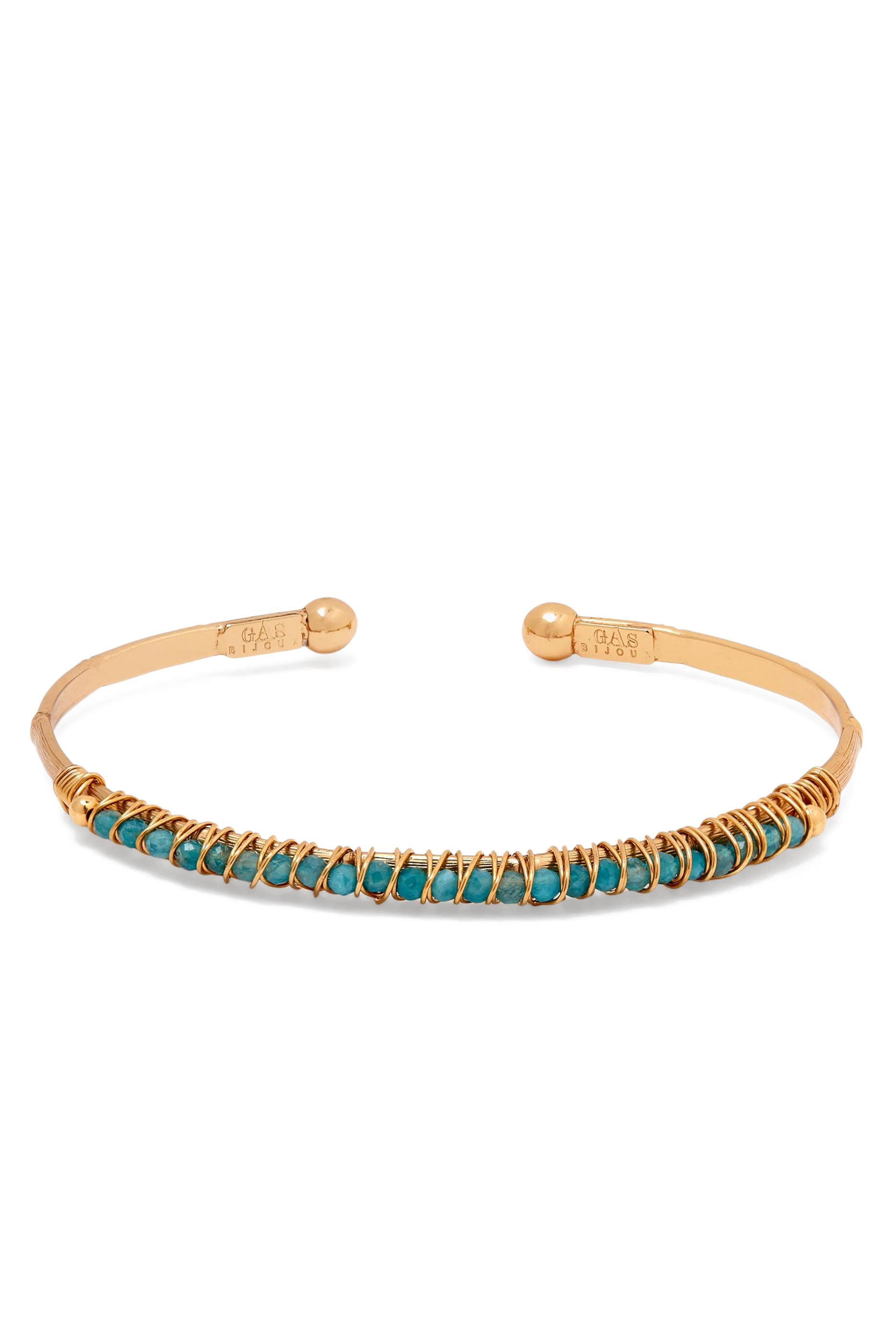 Lyre Bangle Bracelet, Gold-Plated Metal