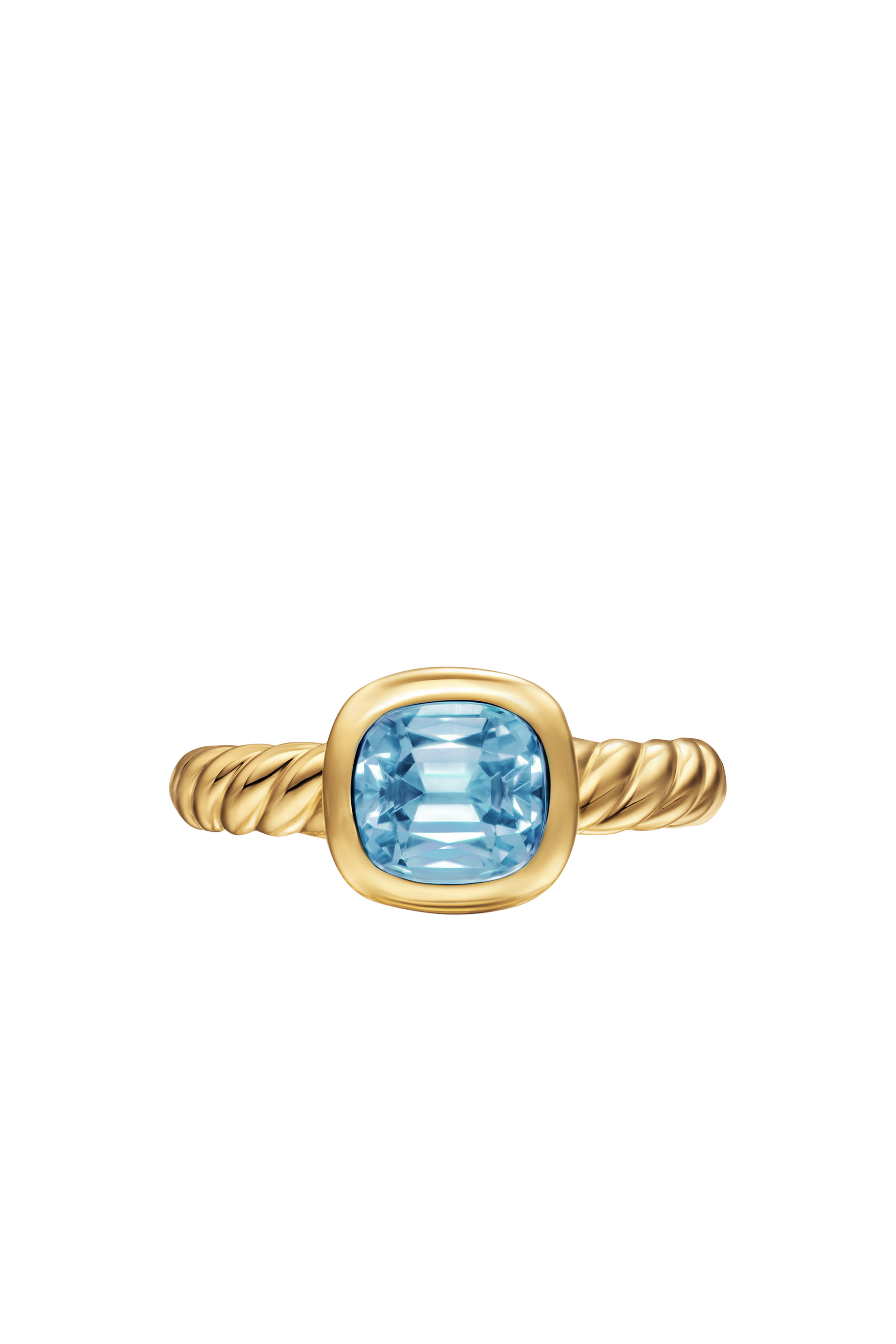 DY Mercer&reg; Stone Ring, 18k Yellow Gold & Blue Topaz