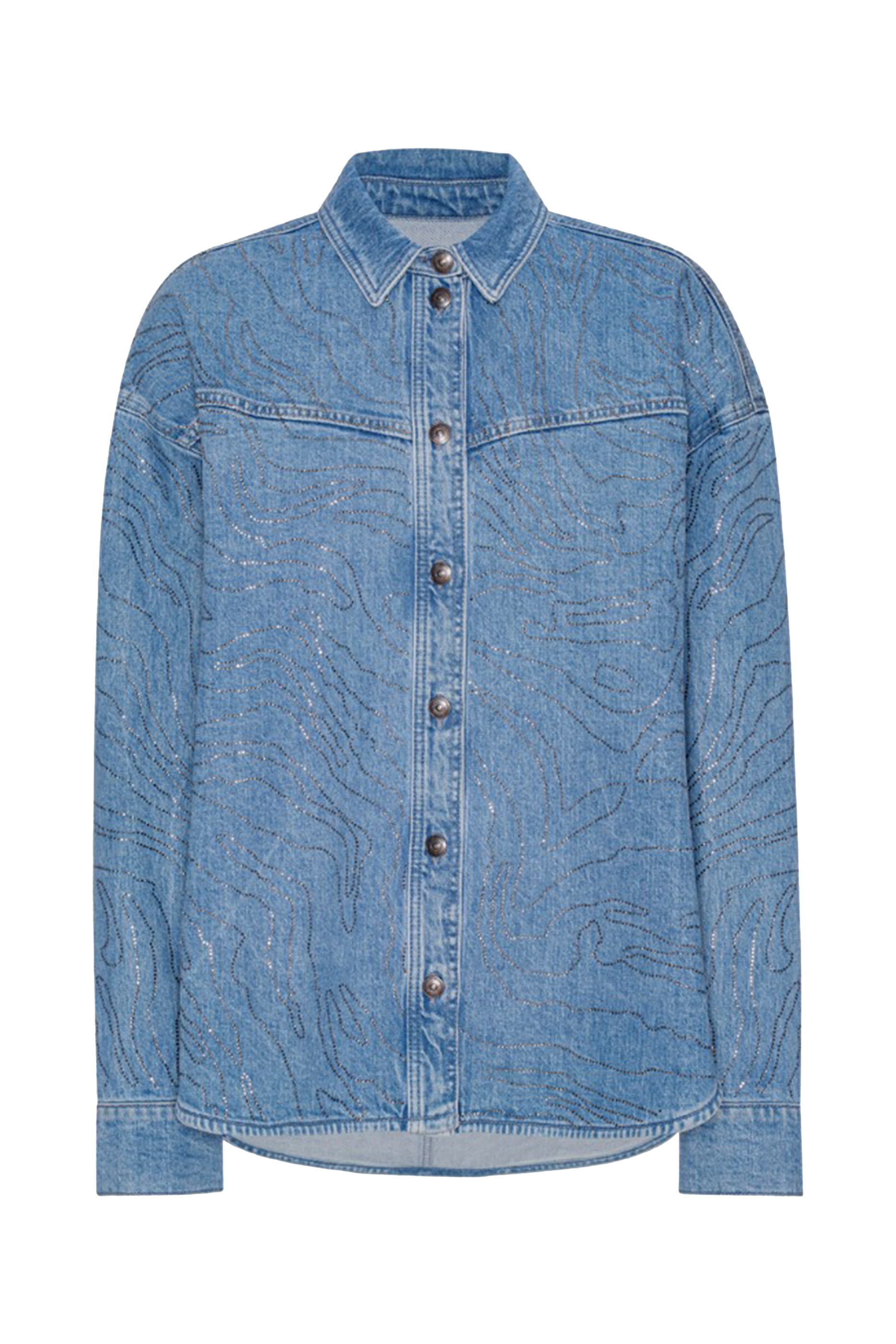 Anni Rhinestone Embellished Denim Shirt