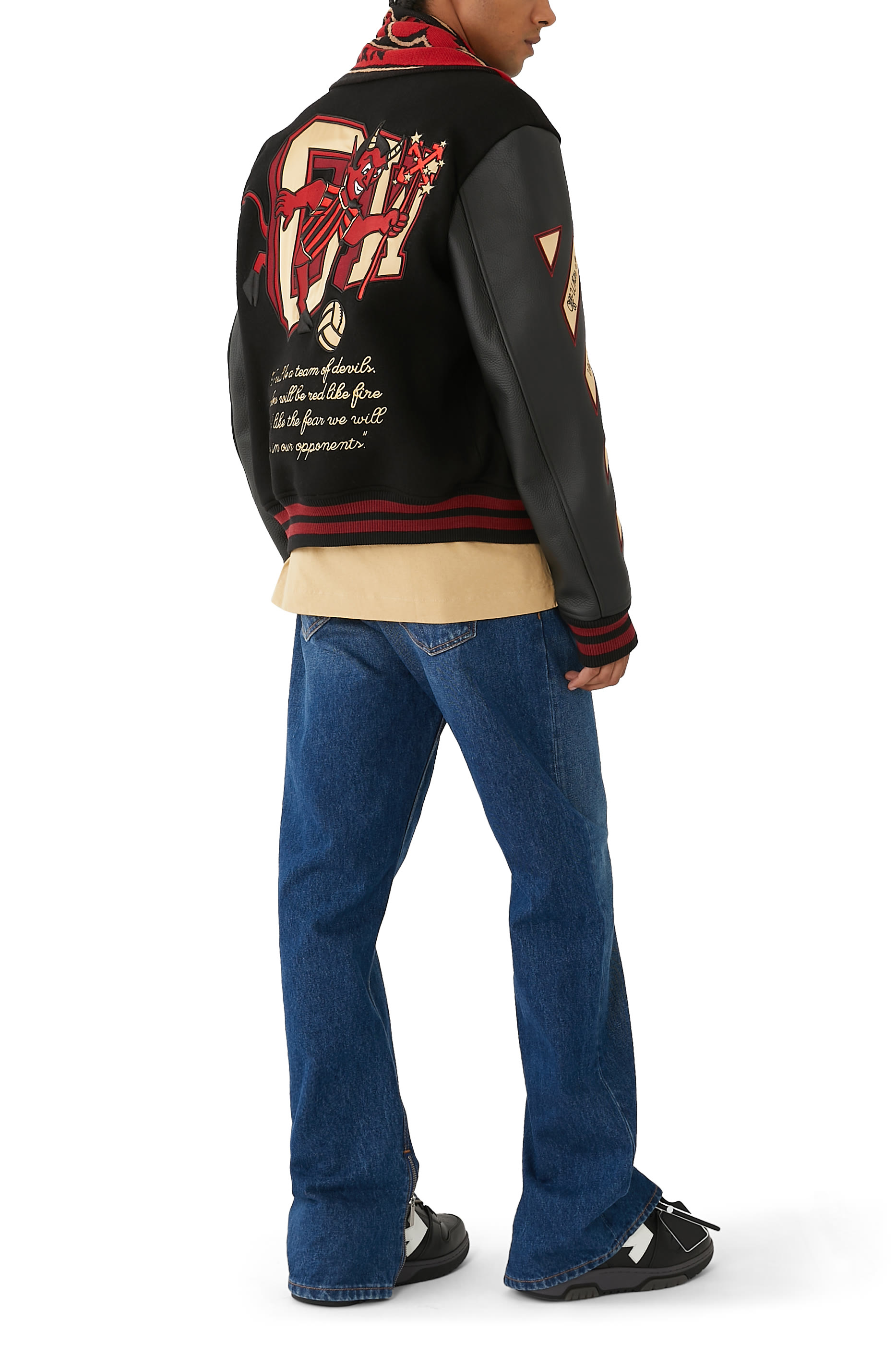 OW x A.C Milan Varsity Jacket