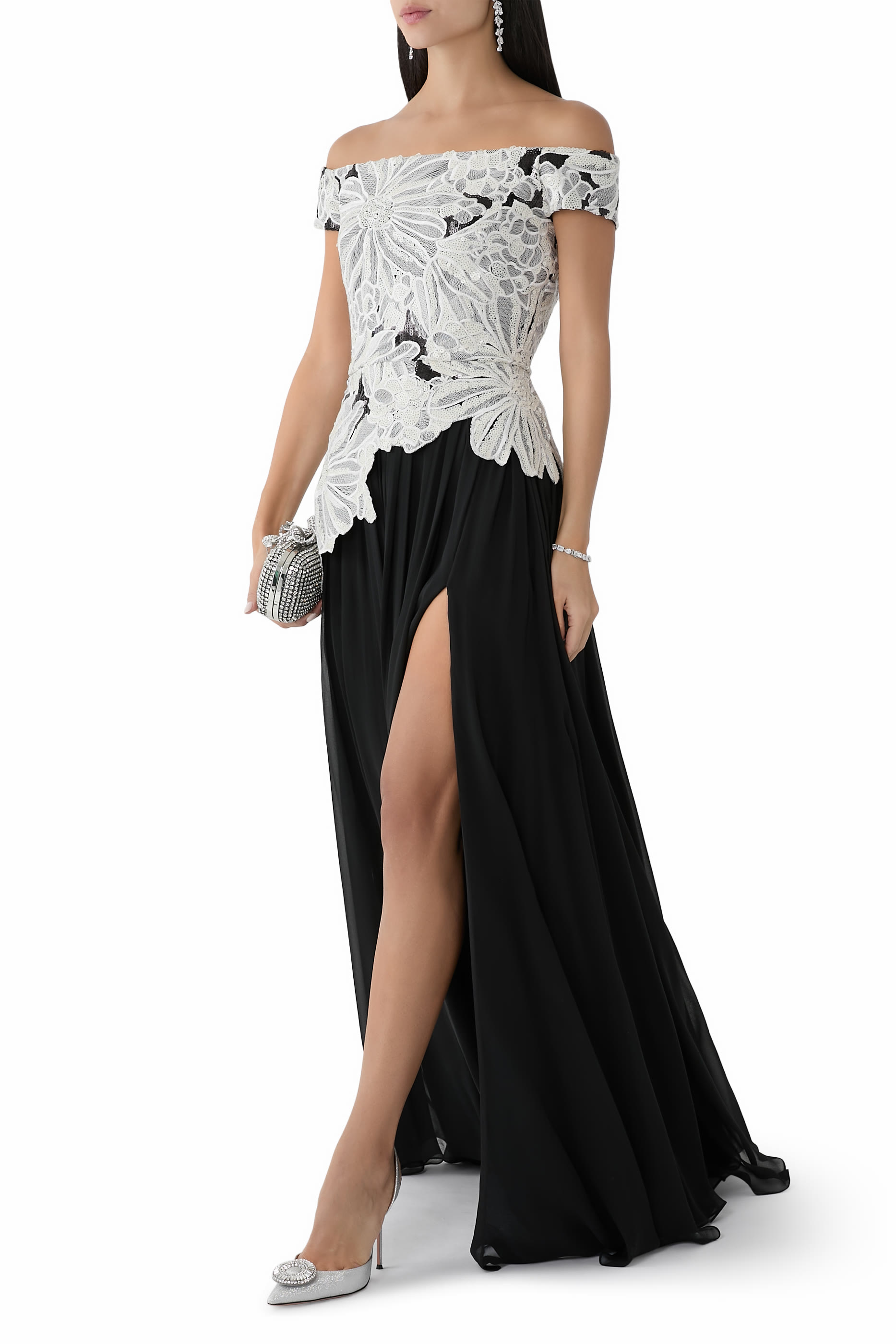 Sequin Embroidered Midi Dress