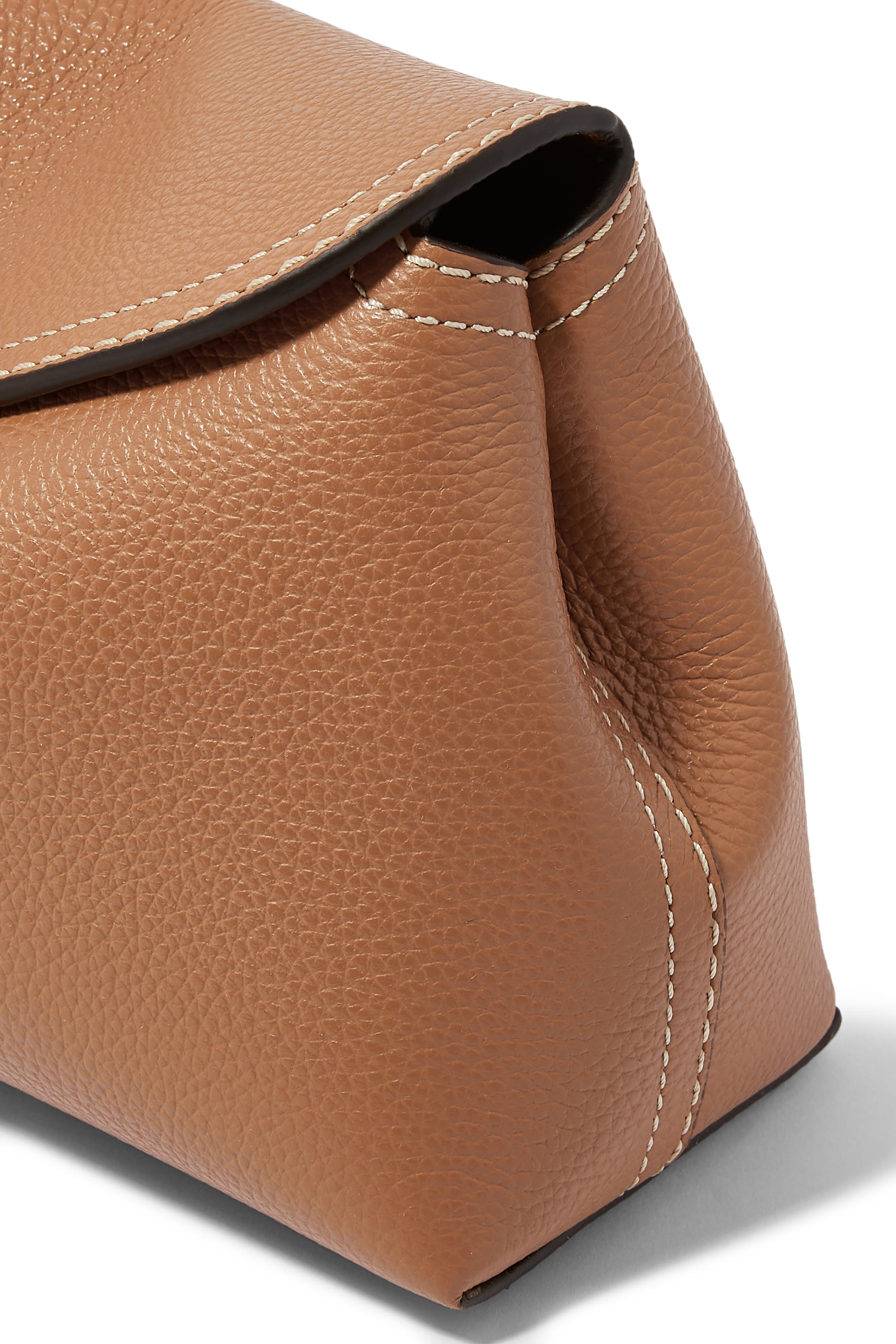 T-Lock Grained-Leather Clutch