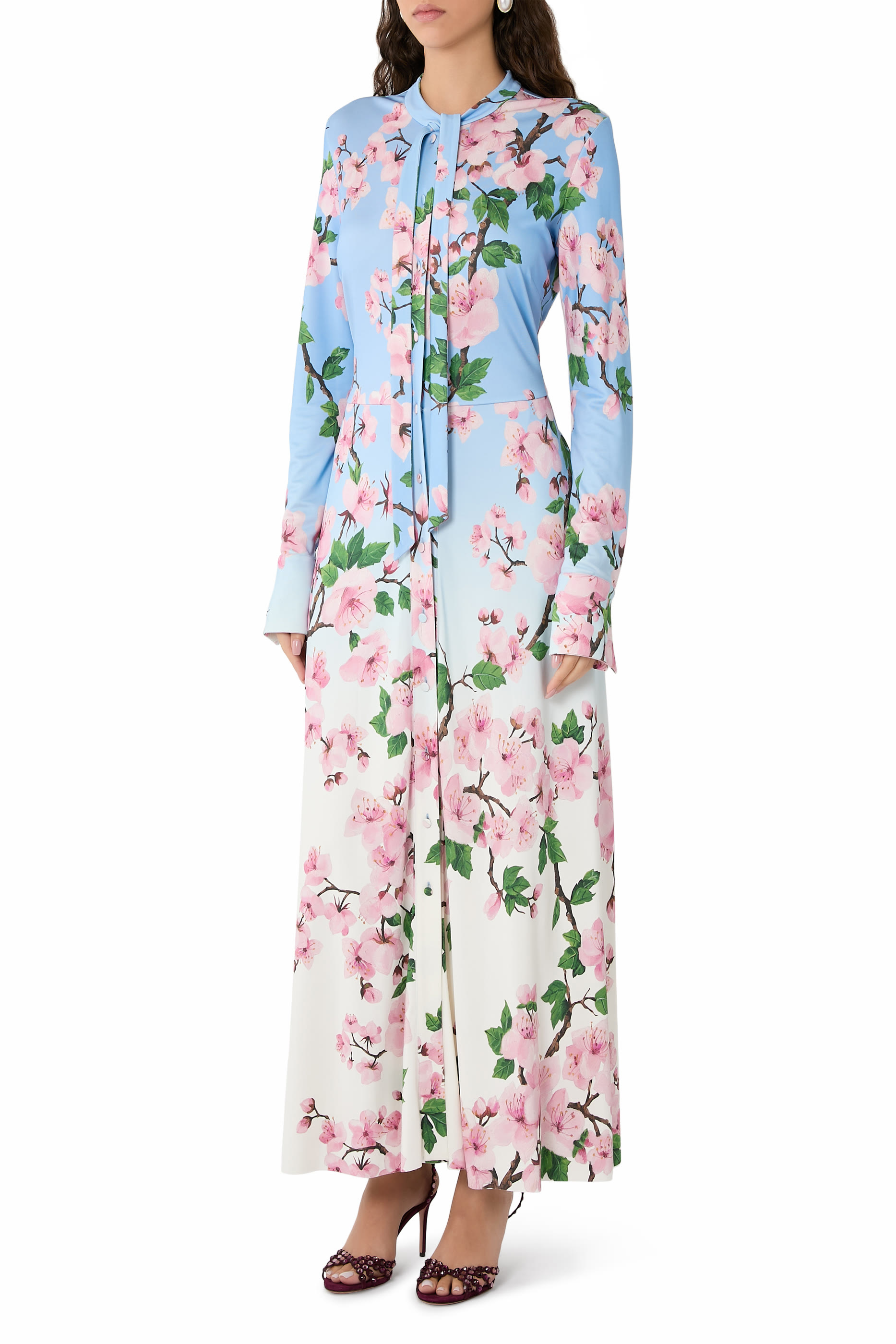 Ombré Cherry Blossom Jersey Dress