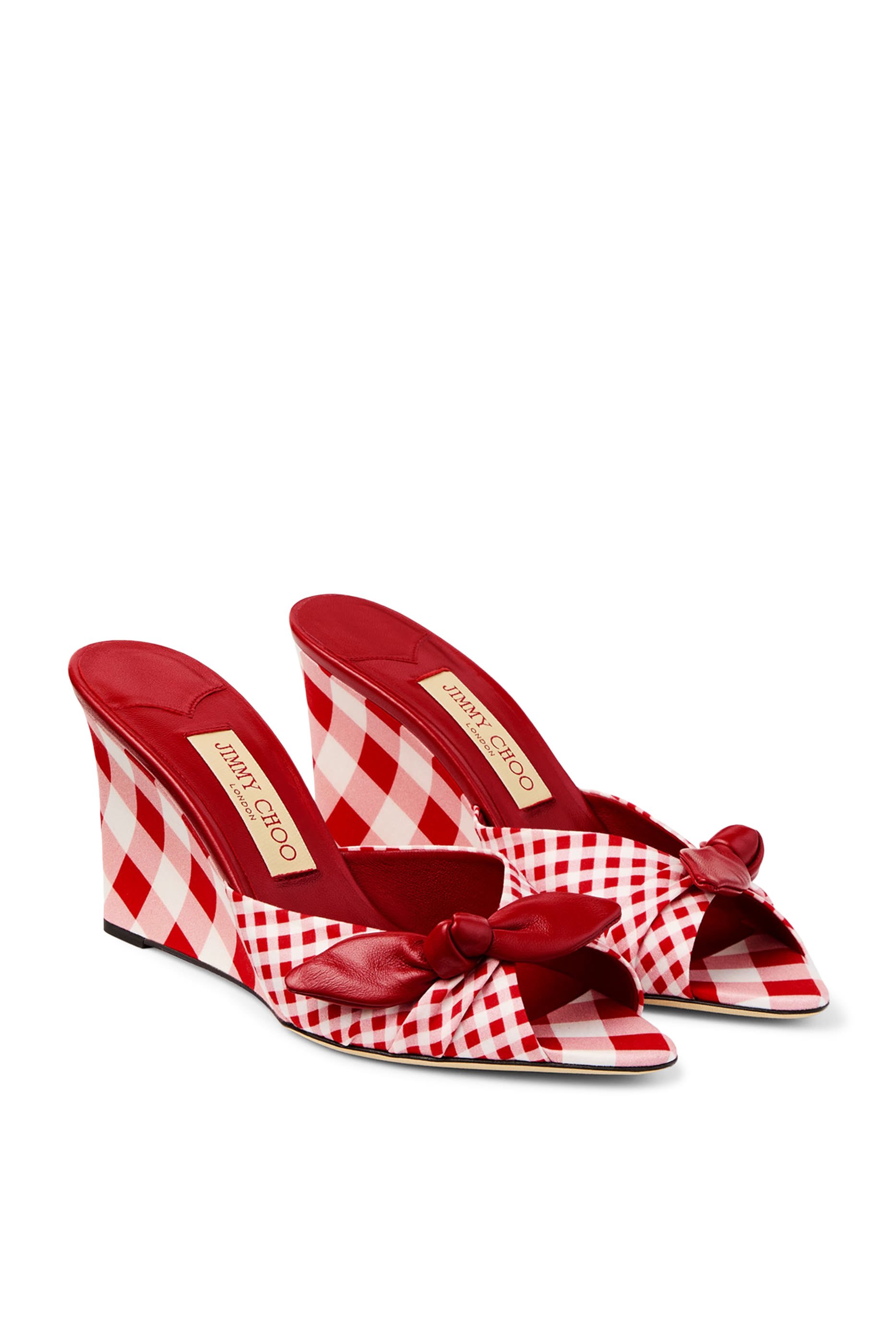 Livi Gingham 85 Wedge Mules 