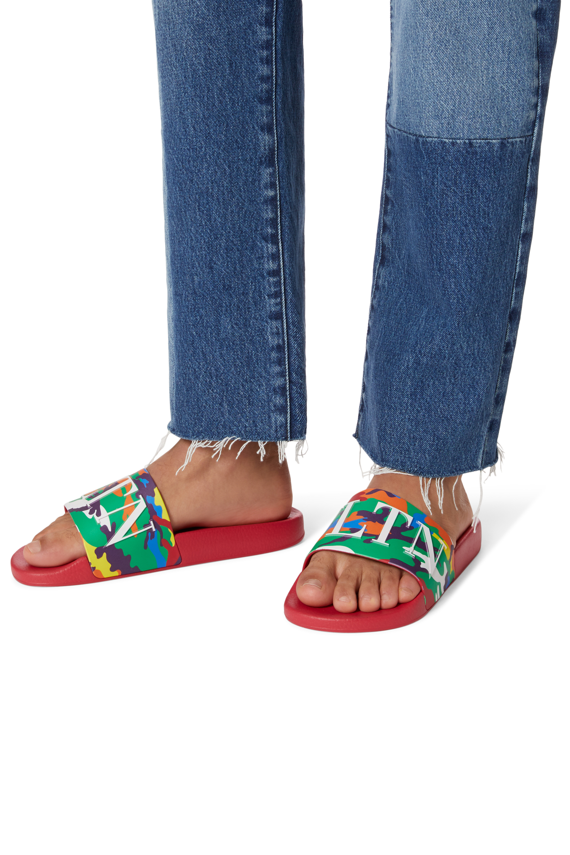 Valentino Garavani Camou7 Rubber Slide Sandals