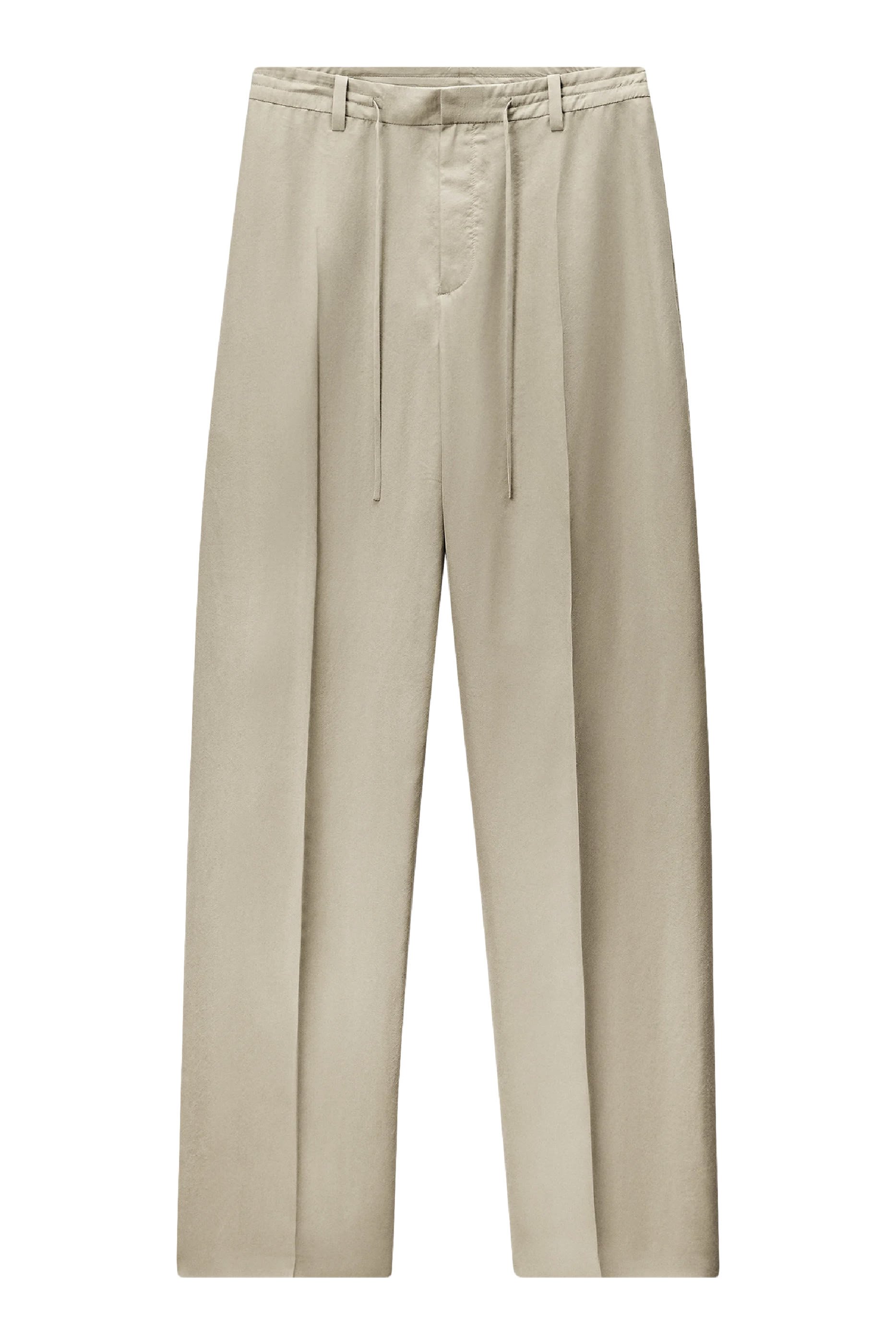  Mid-Rise Tailored Pants with Drawcord Detail