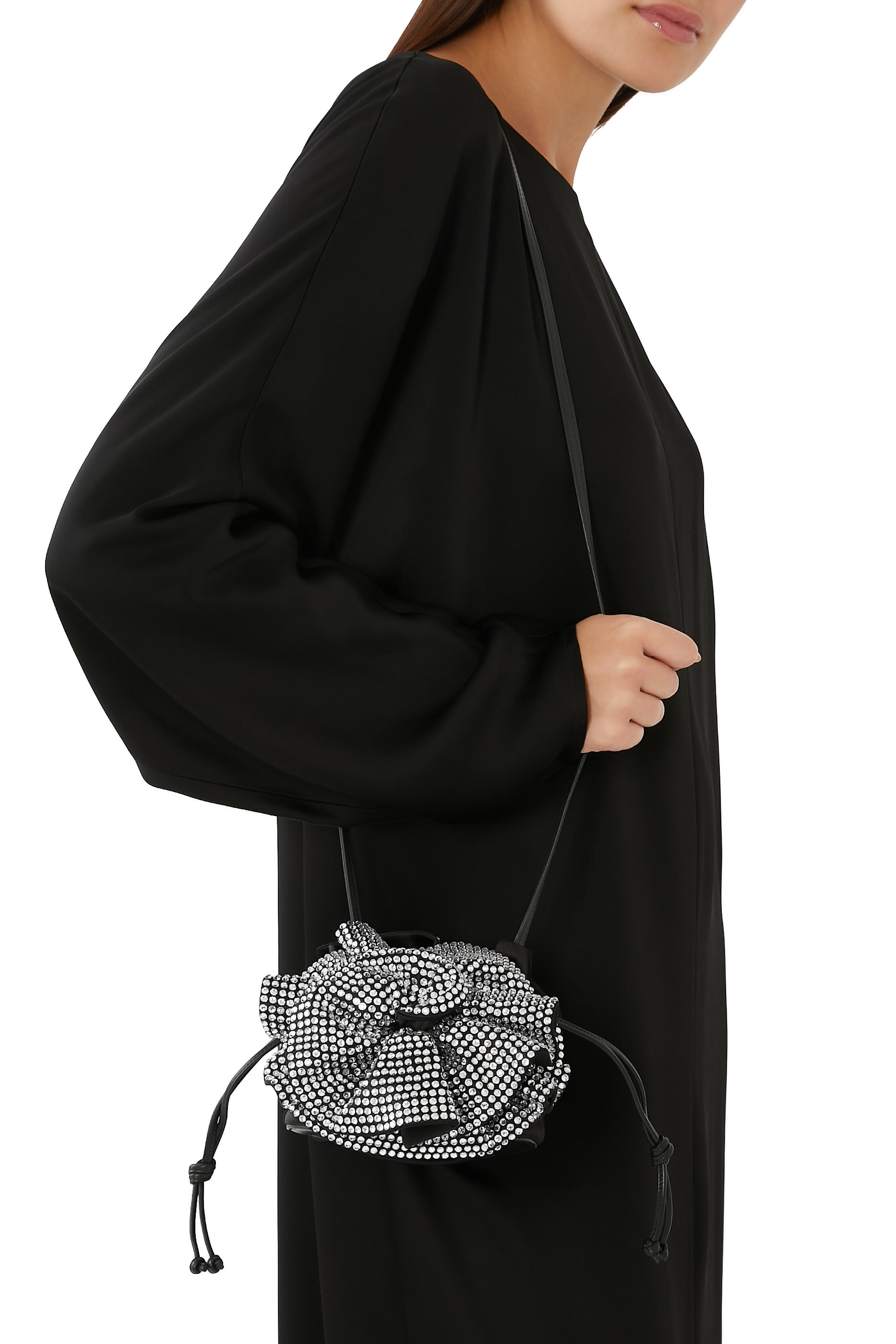 Crystal-Embellished Shoulder Bag