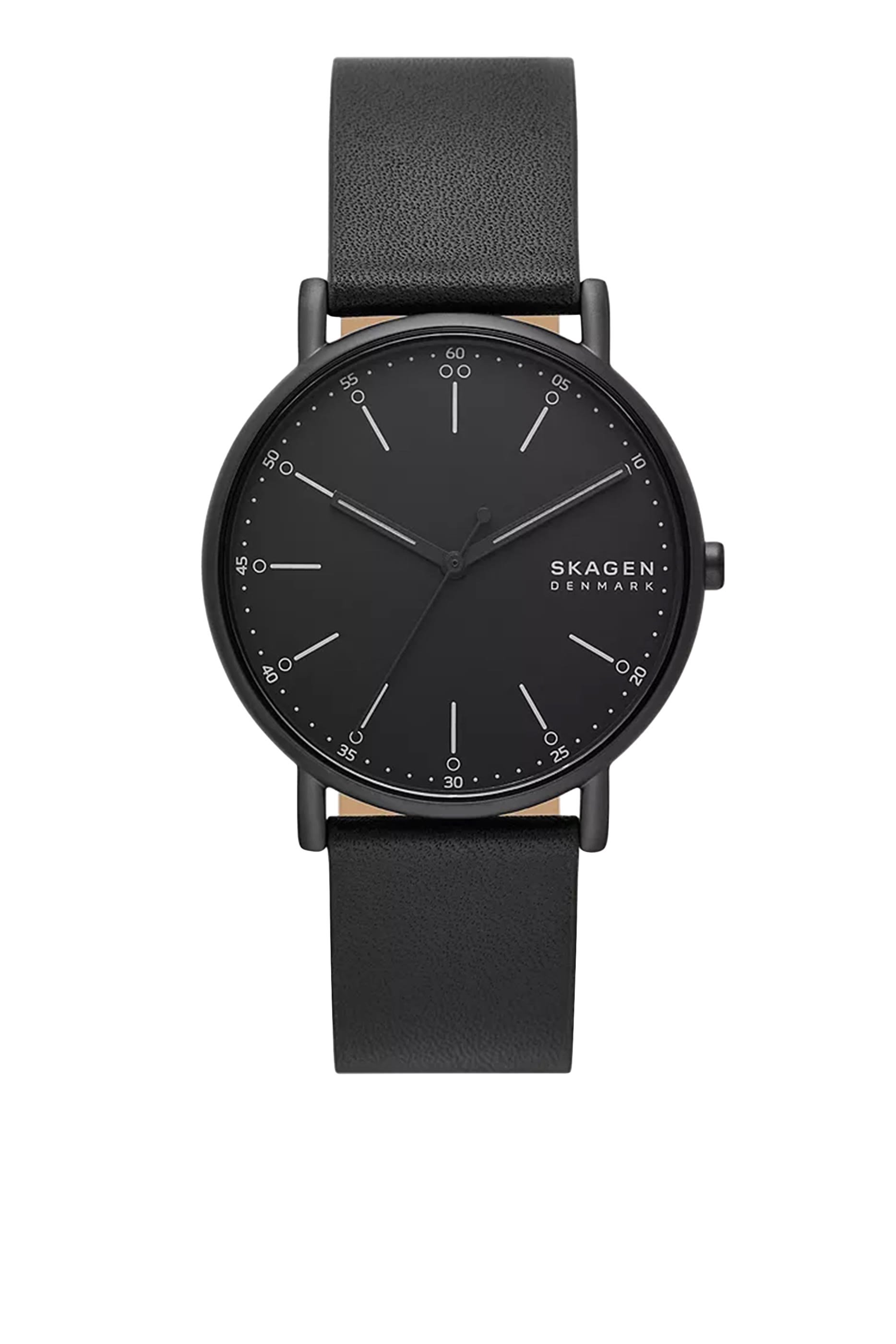 Signature Three-Hand Leather Watch