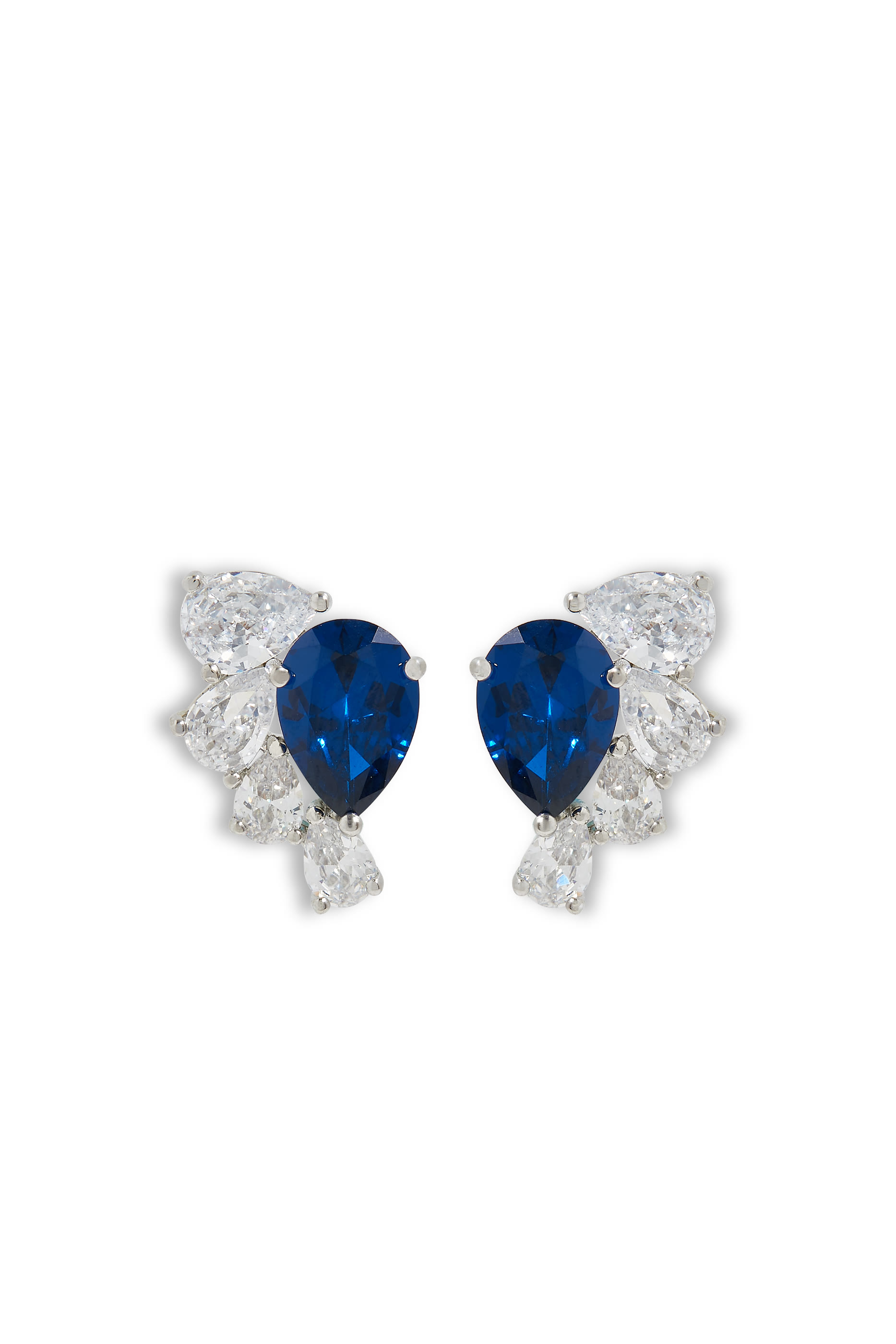 Pear Marquis Cluster Half Earrings, Cubic Zirconia
