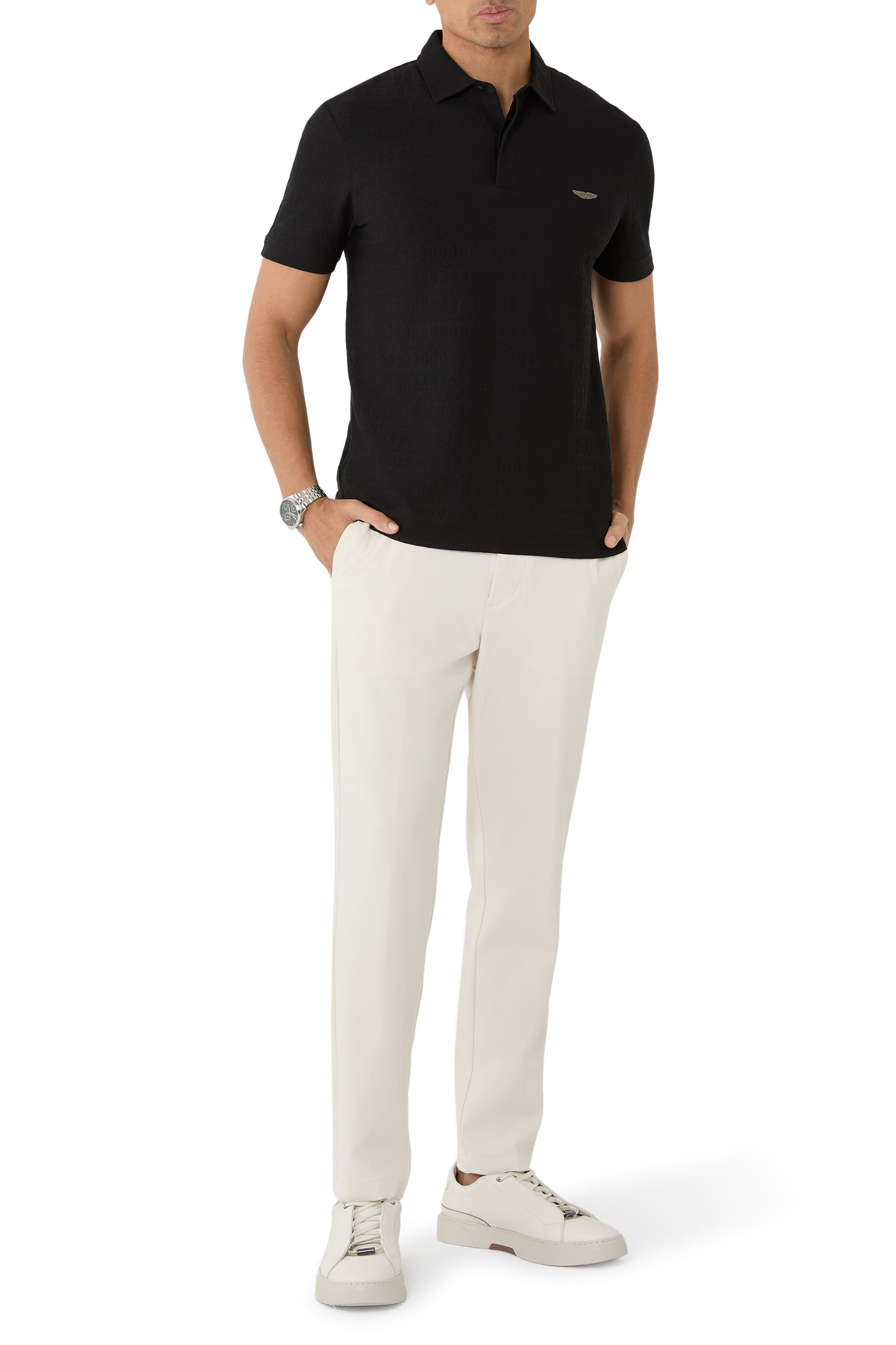  Slim-Fit Trousers in Brushed Herringbone