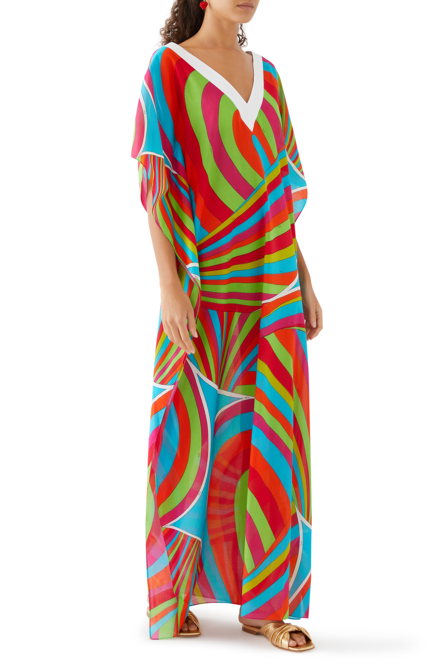 Iride-Print Kaftan Dress