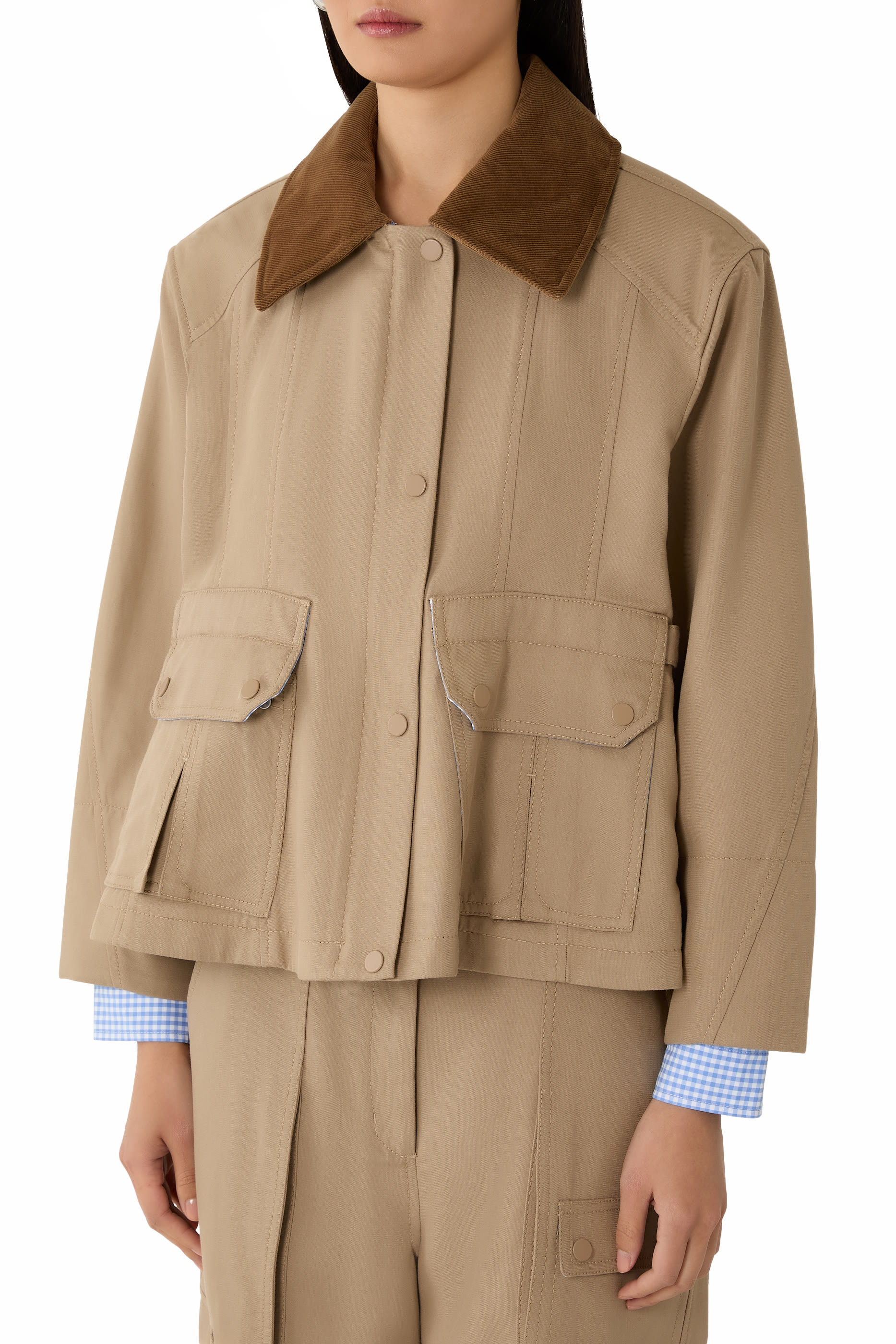  Cropped Flounce Barn Jacket 