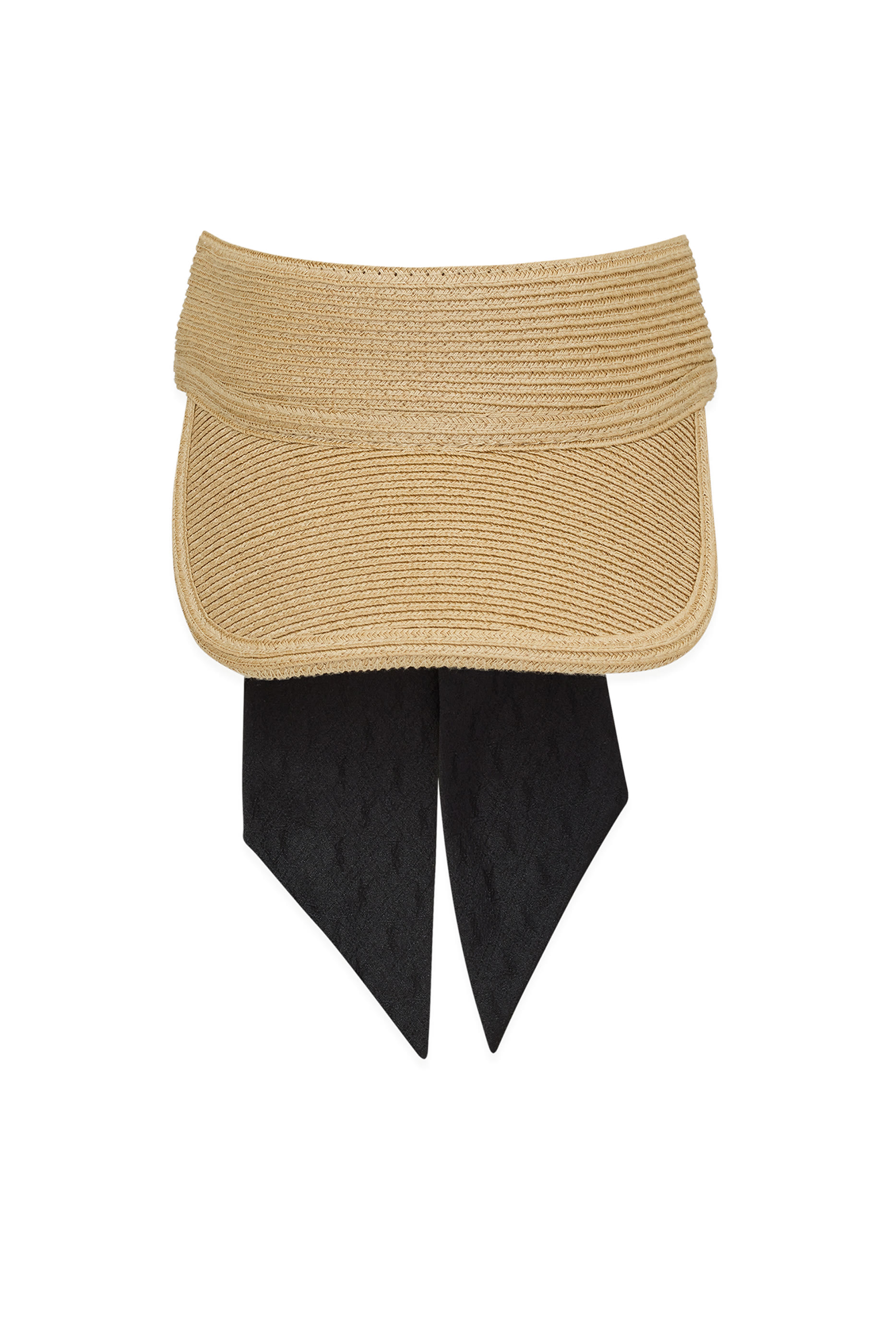  Visor in Straw with Scarf 