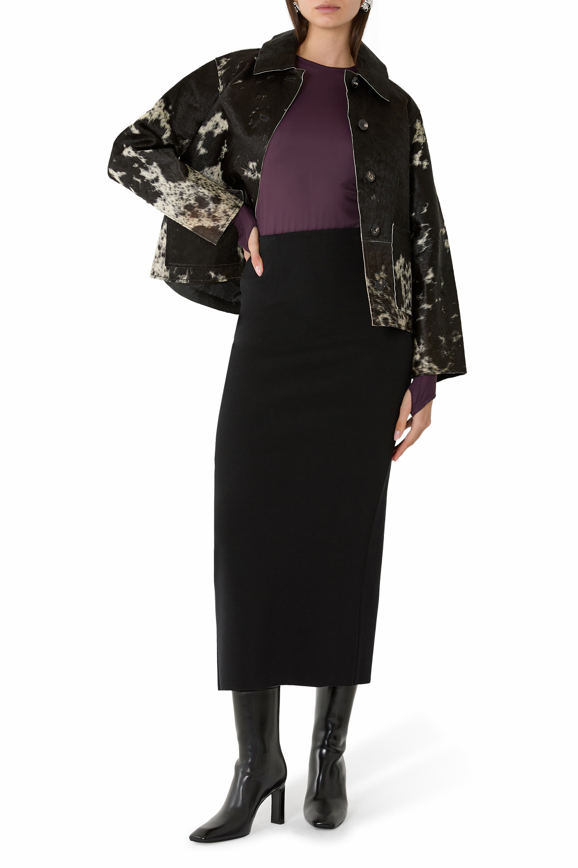 Embossed Logo Long Sleeves Bodysuit