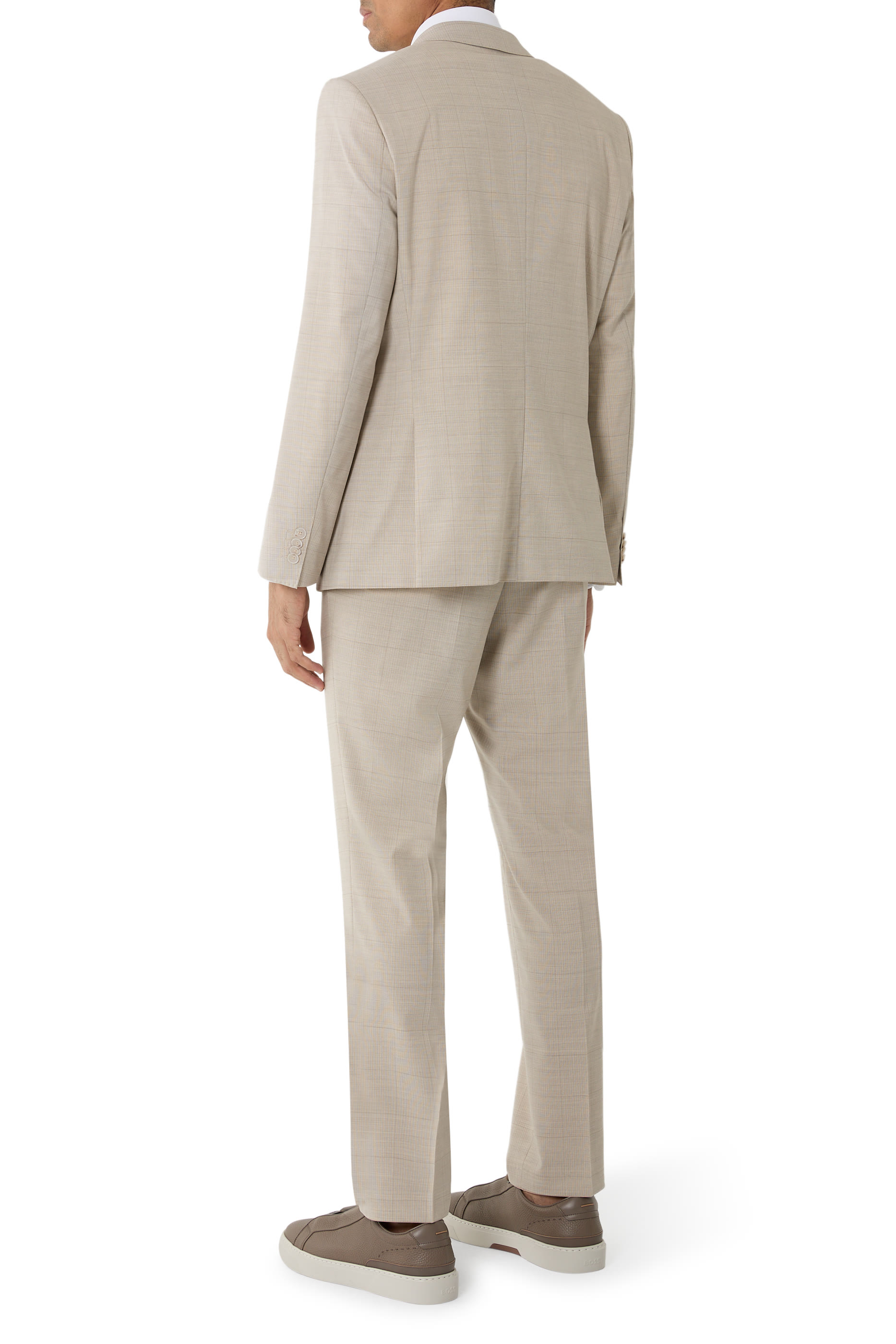 Checked Stretch Wool Slim-Fit Suit