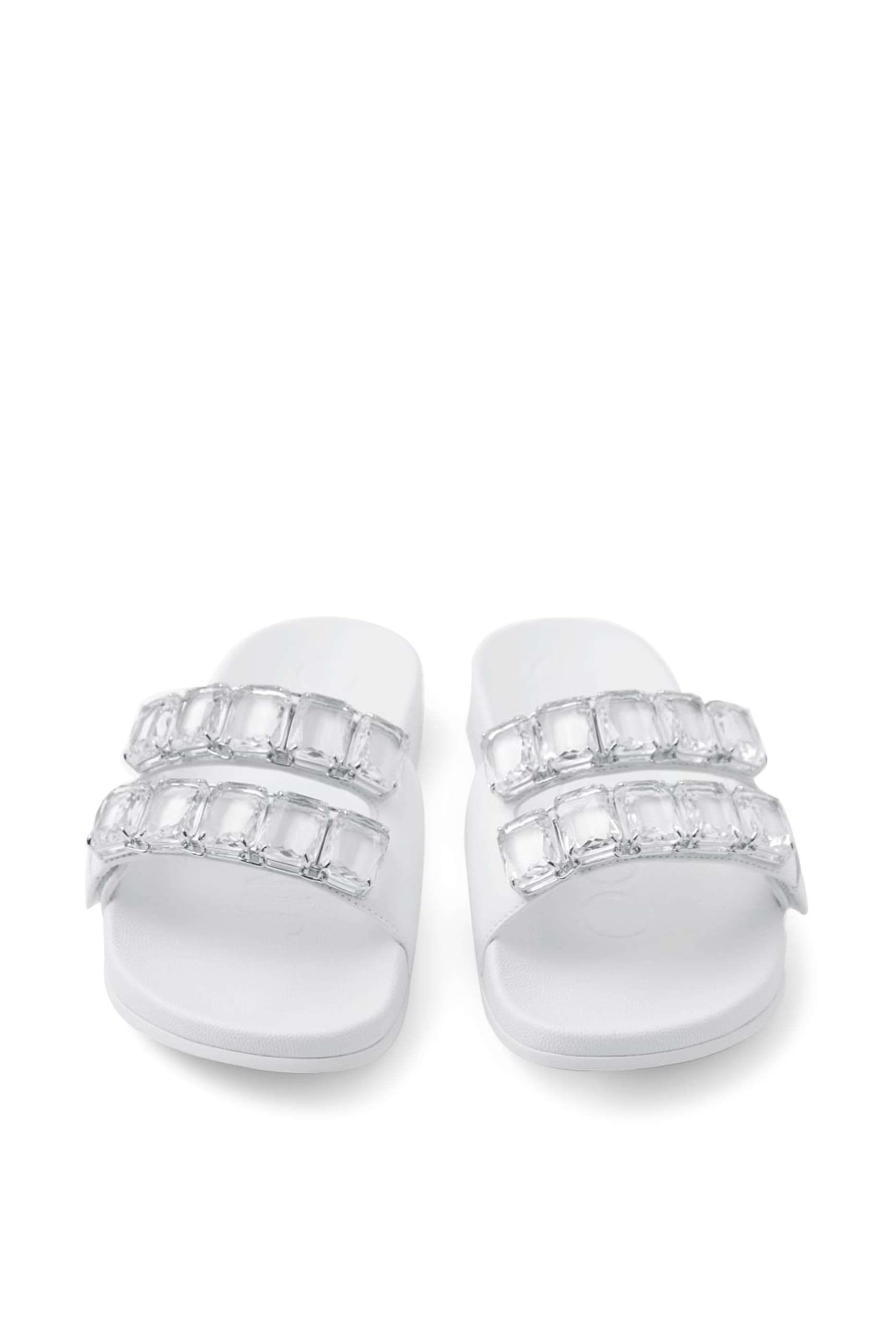 Nappa Leather Crystal Slides