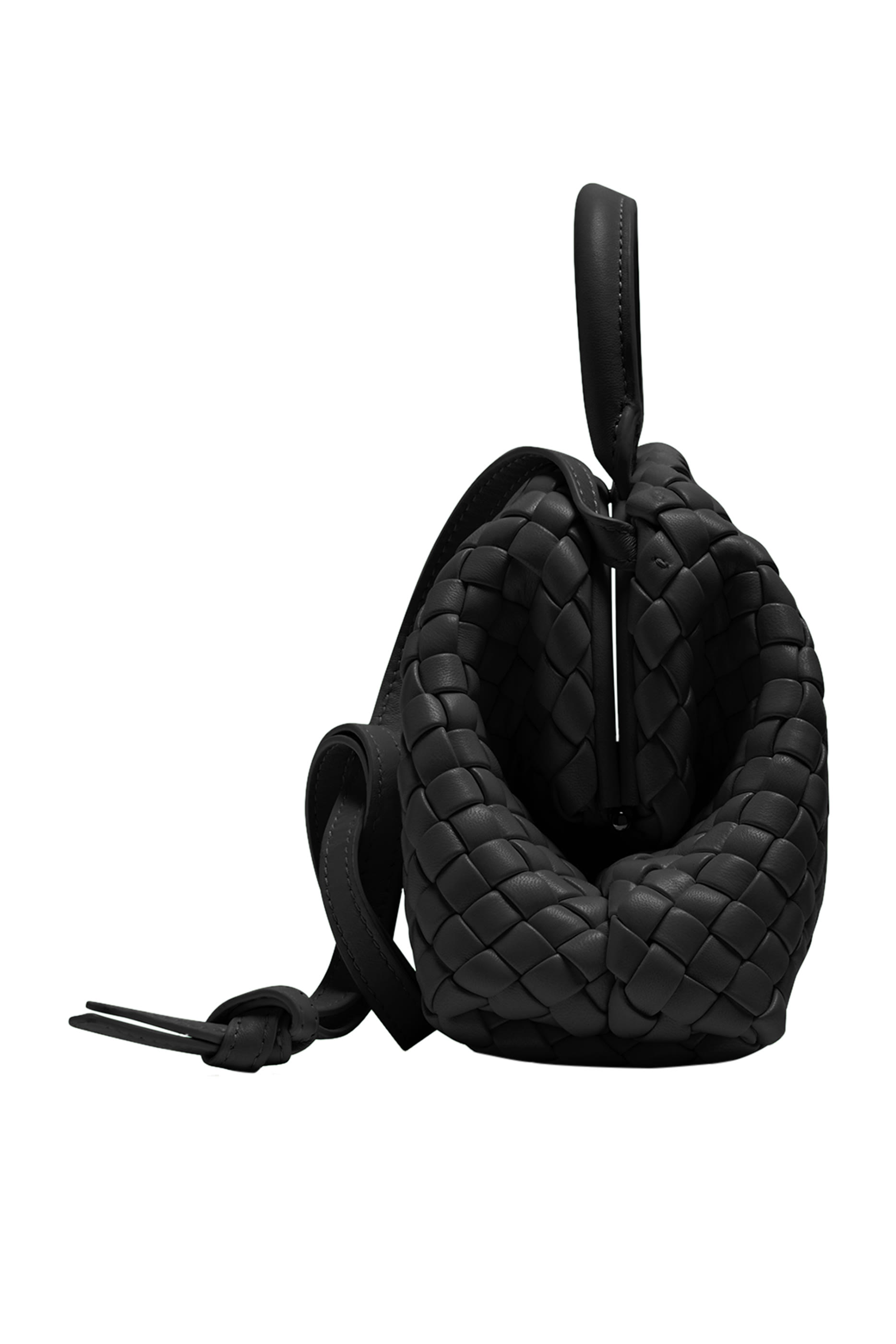 Mini Padded Intreccio Leather Top Handle Bag