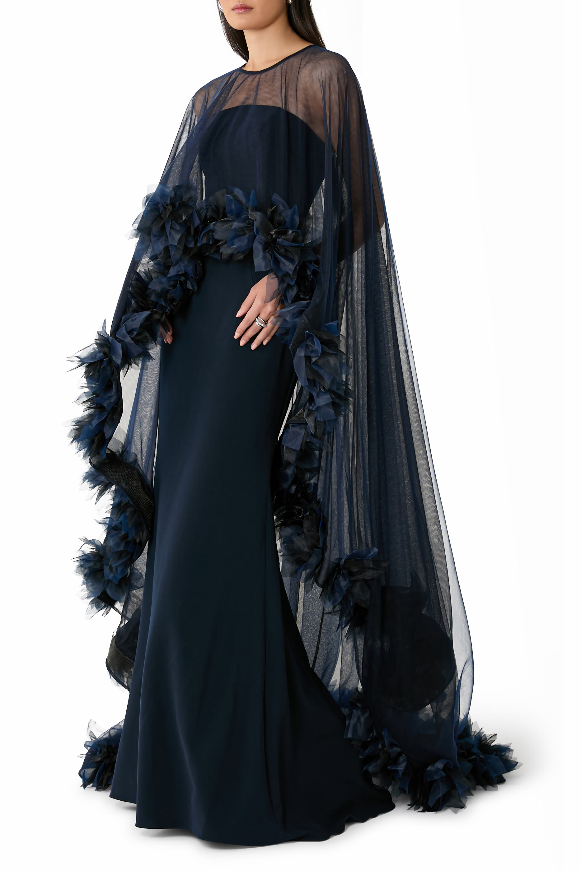Cape Sleeve Gown