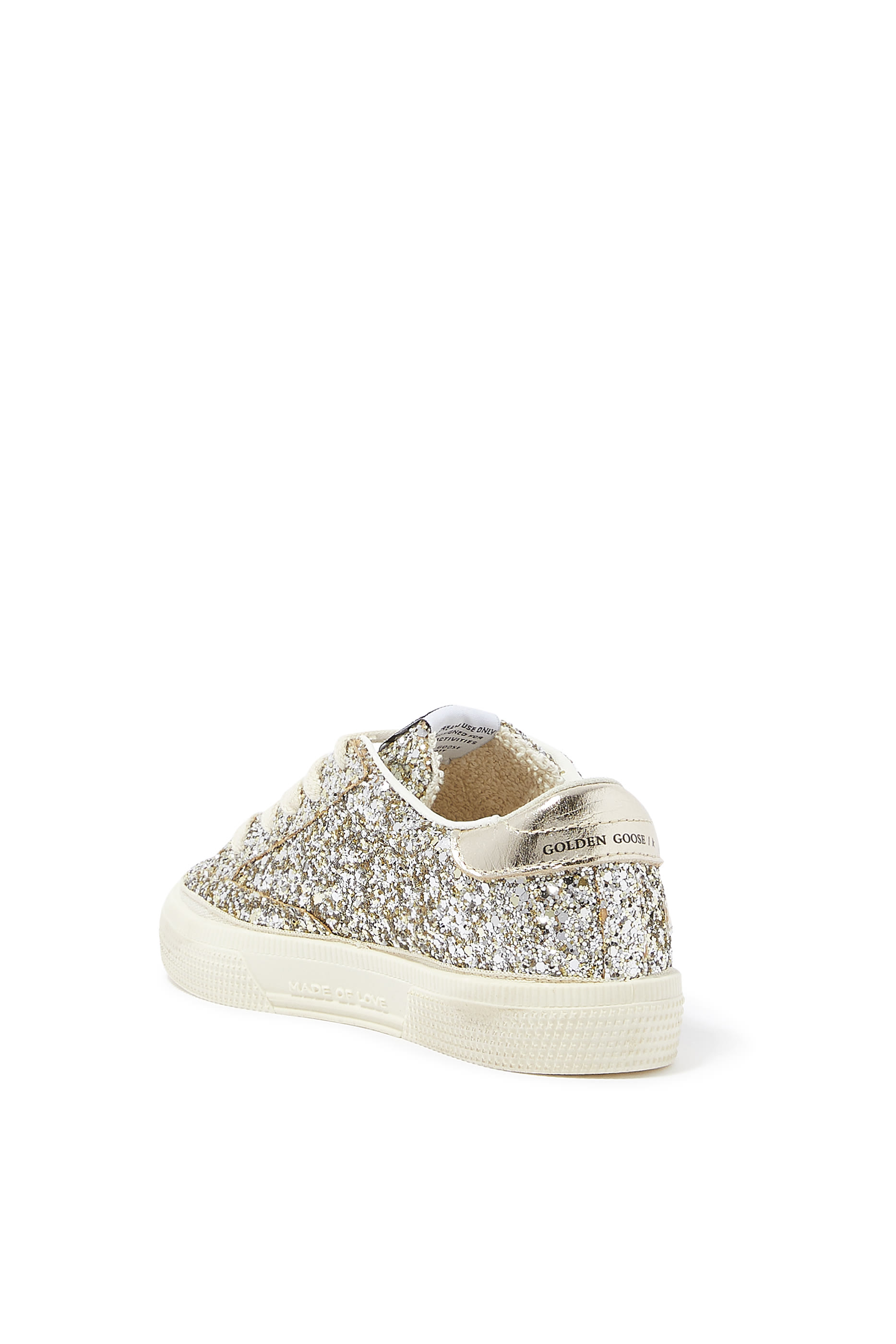 Kids Ay Glitter Upper Laminated Star And Heel Sneakers