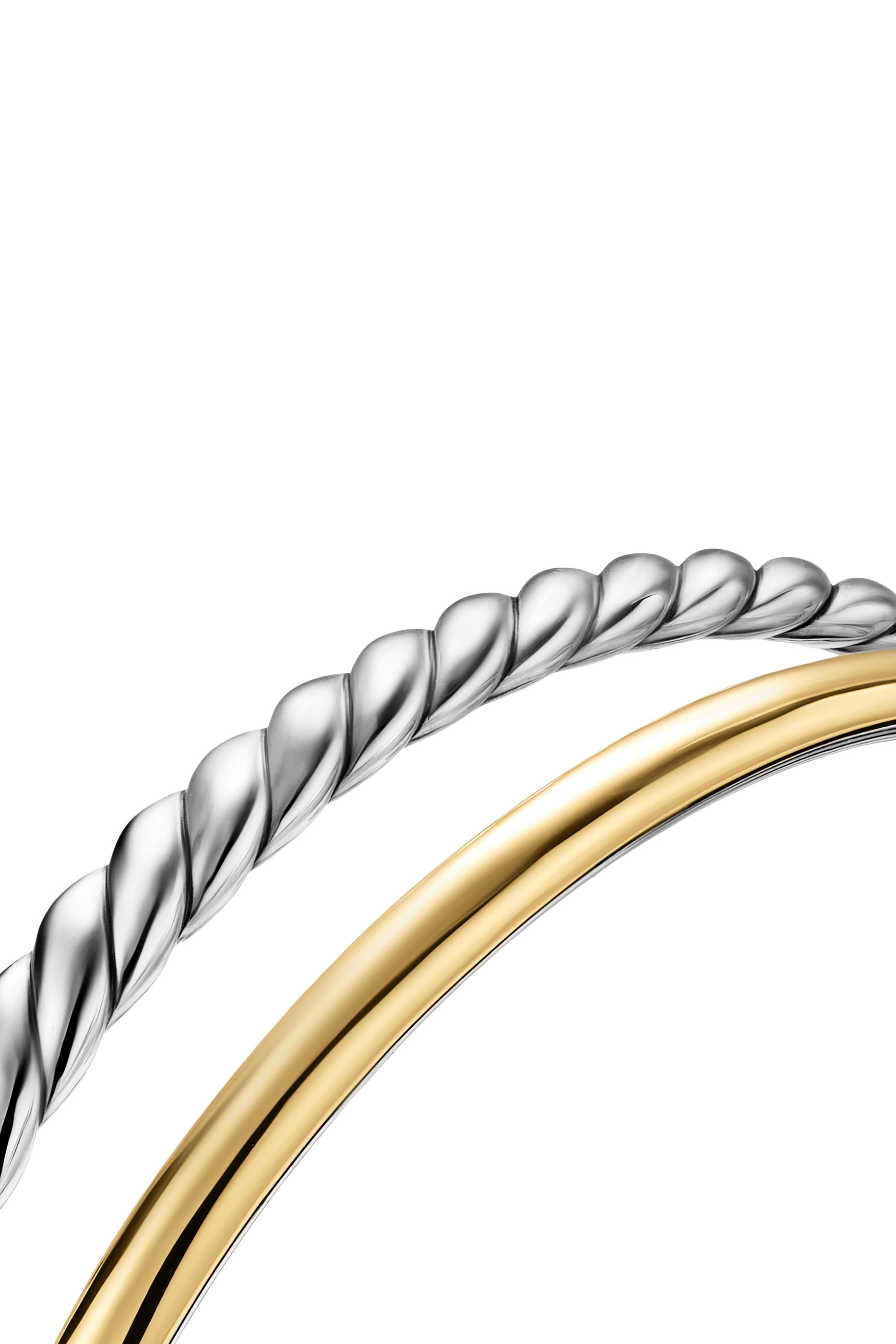 DY Mercer&reg; Two Row Cuff Bracelet, 18k Yellow Gold & Sterling Silver