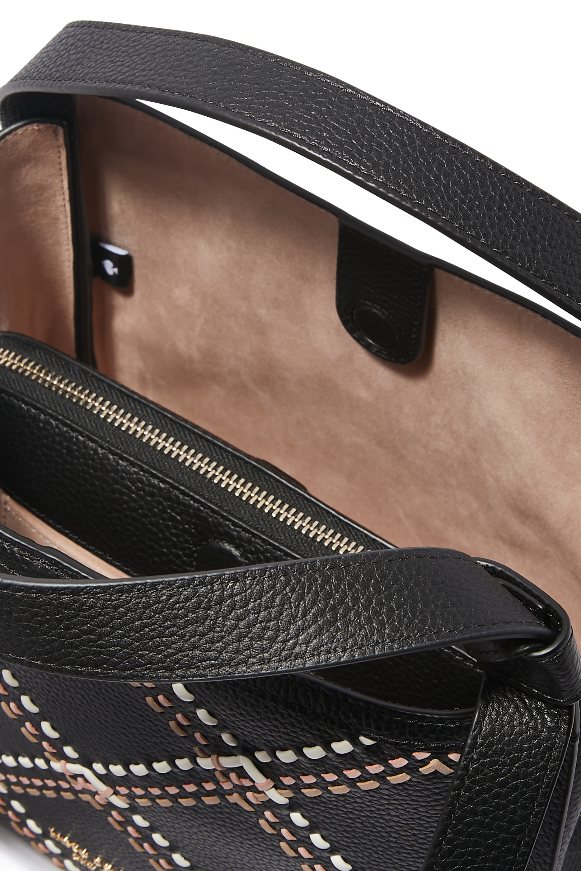 Knott Plaid Stitch Medium Crossbody Tote Bag