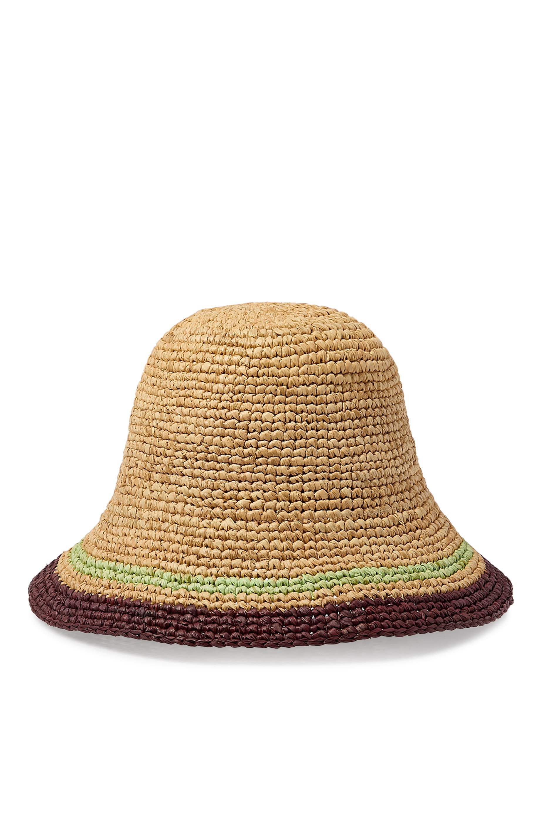 Stripe Raffia Bucket Hat