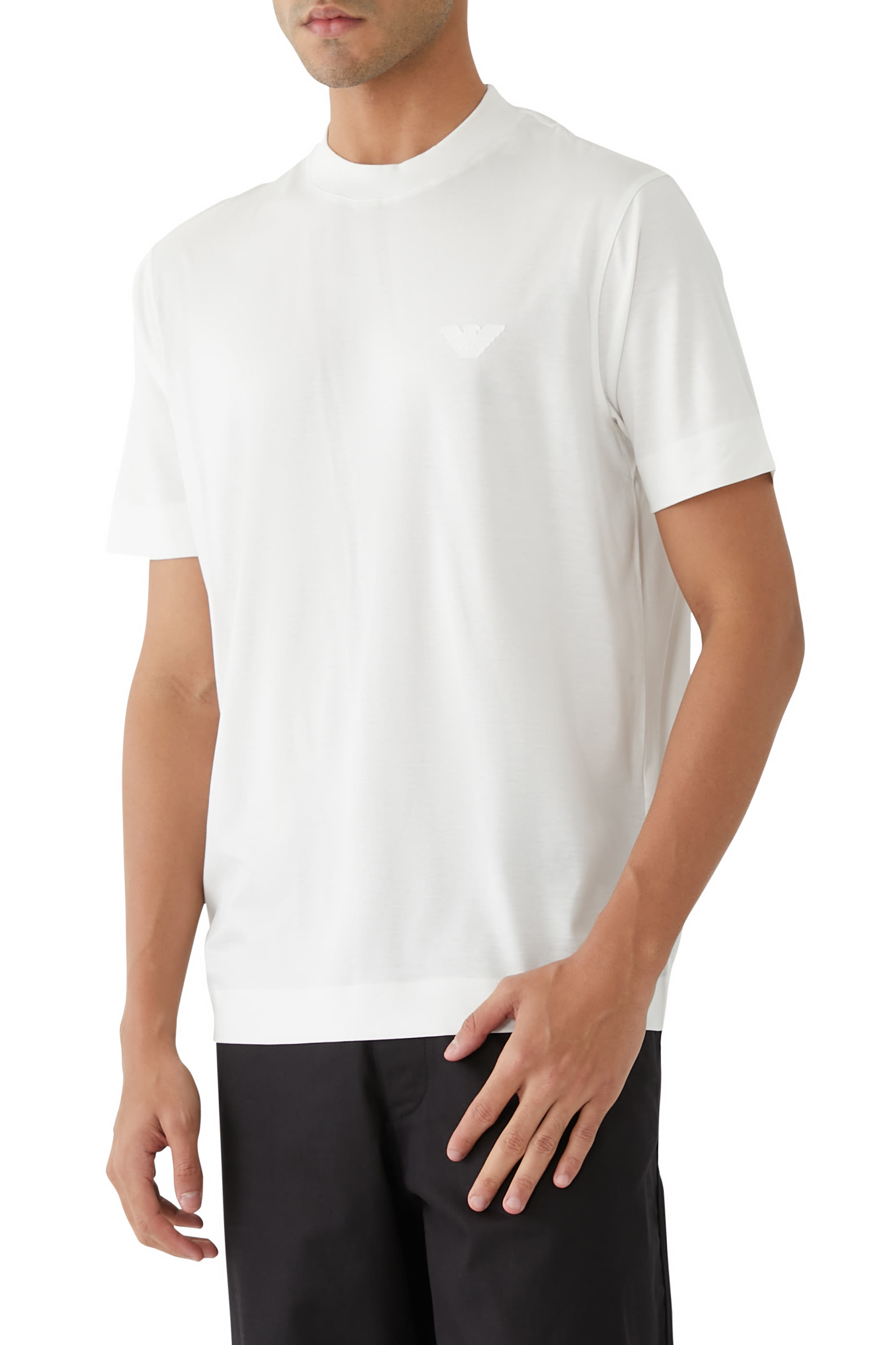 Jersey T-shirt with Flocked Logo