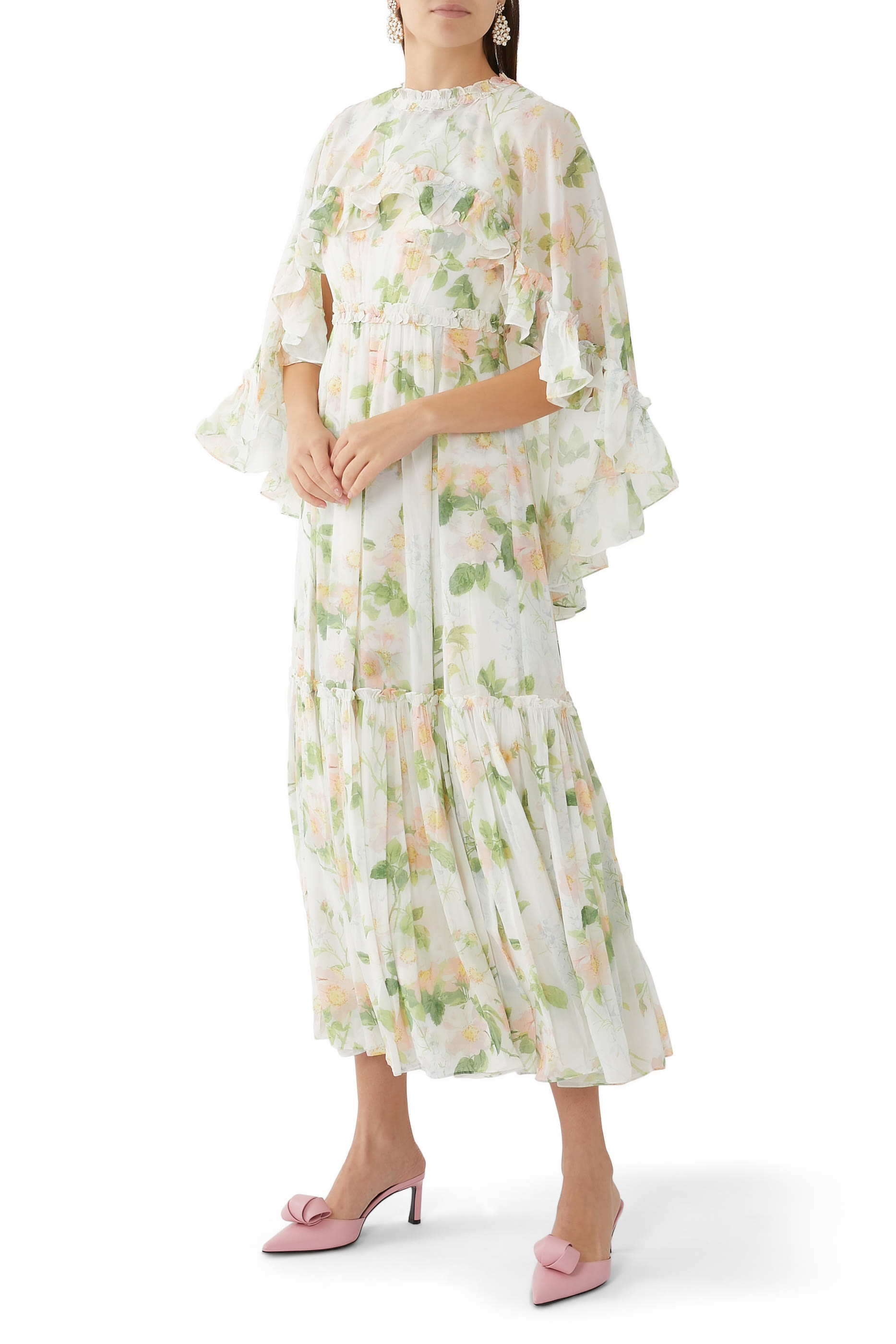 Immortal Rose Harper Chiffon Cape Ankle Gown