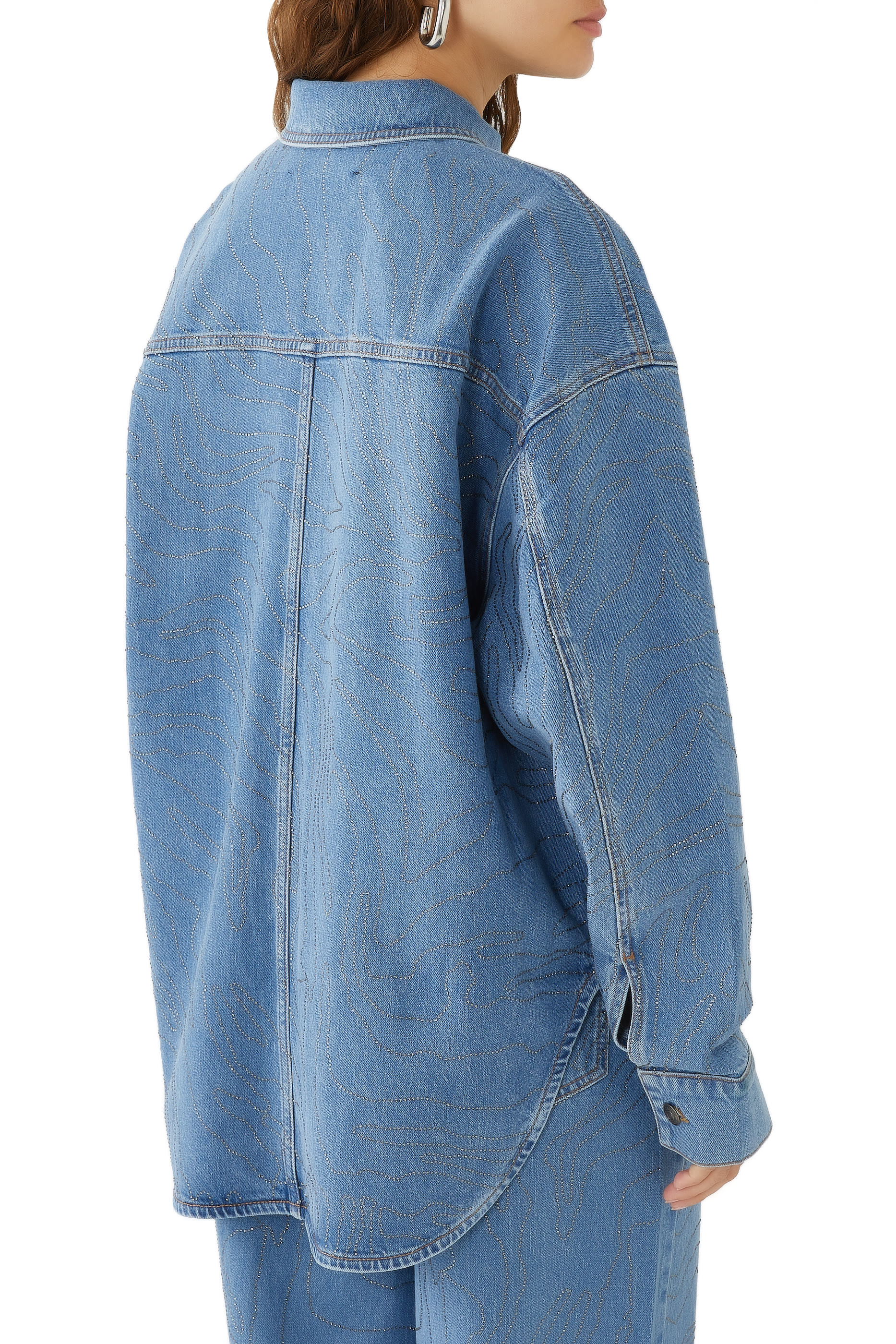 Anni Rhinestone Embellished Denim Shirt