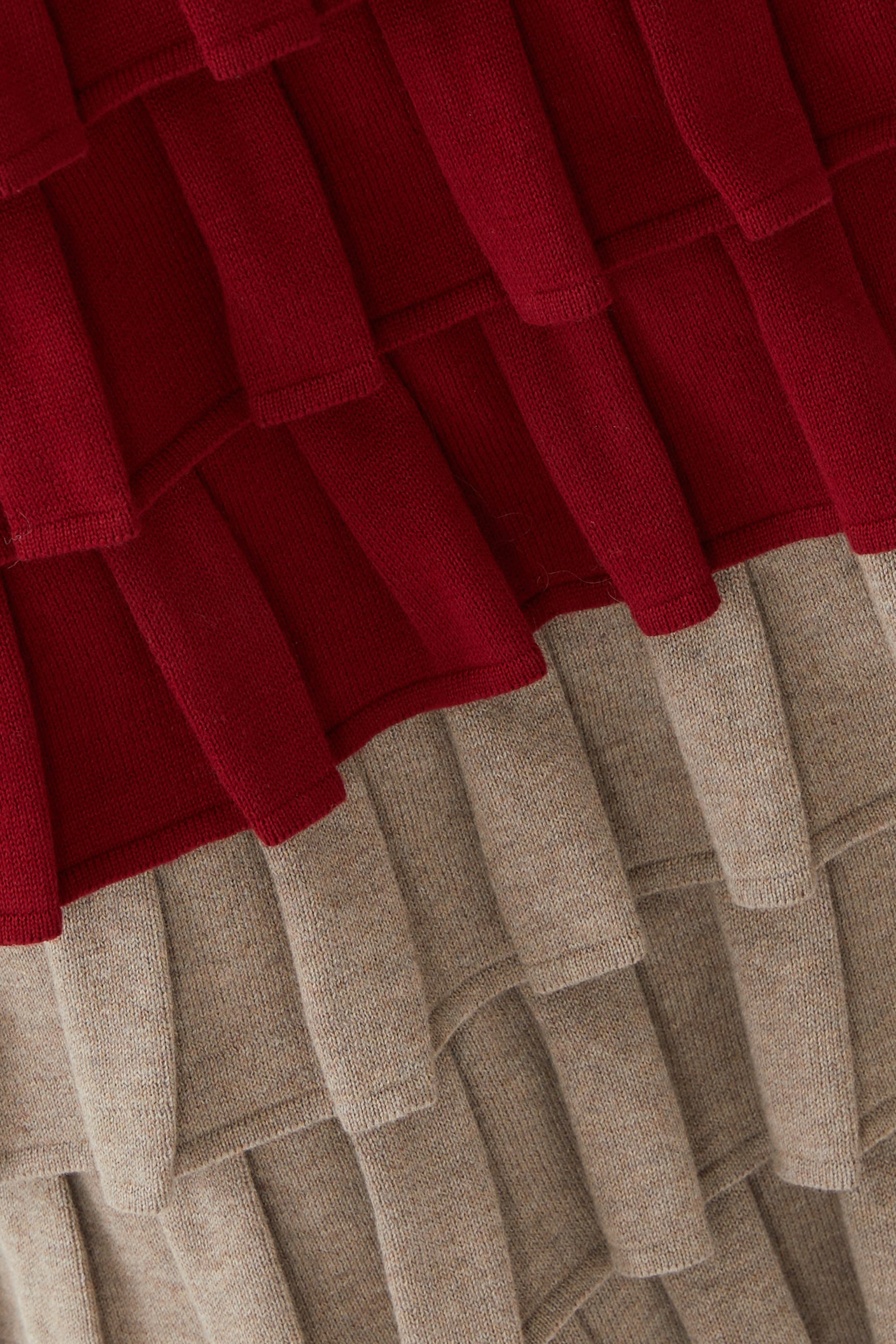 Ruffle Tiered Dual Tone Maxi Skirt